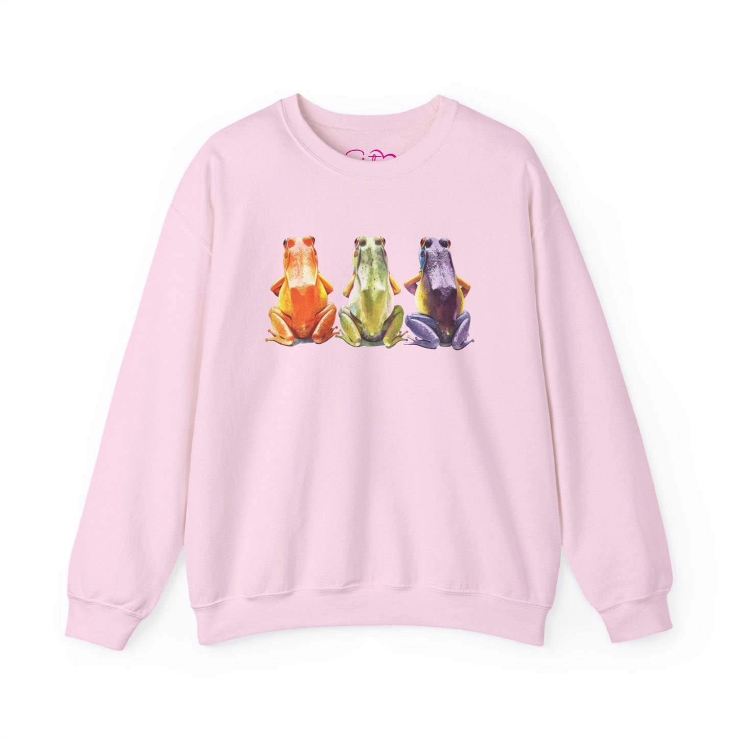 Three Frogs Crewneck Sweatshirt | Chosen Family Symbol Pullover | Polyamory & ENM Cozy Apparel | Whimsical Nature Graphic Sweatshirt