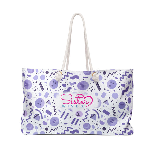 Sister Wives Playful Purple Retro-inspired Weekender Bag, Perfect for Weekend Getaways, Sister Wives Gifts, Travel Tote, Beach Bag, Summer Essentials