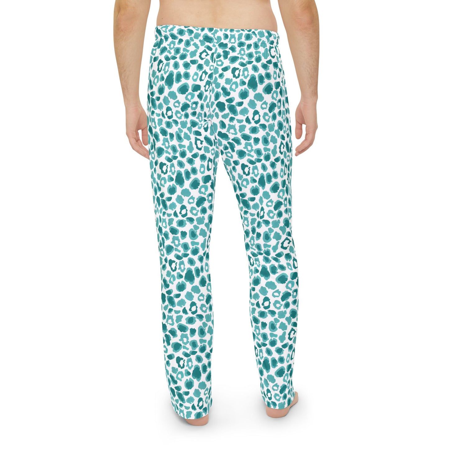 Men's Blue Leopard Print Pajama Pants Men’s Boho Abstract Pajama Pants | Teal & Blue Modern Lounge Pants | Polyamory & ENM Friendly Sleepwear | Soft Cozy Gift