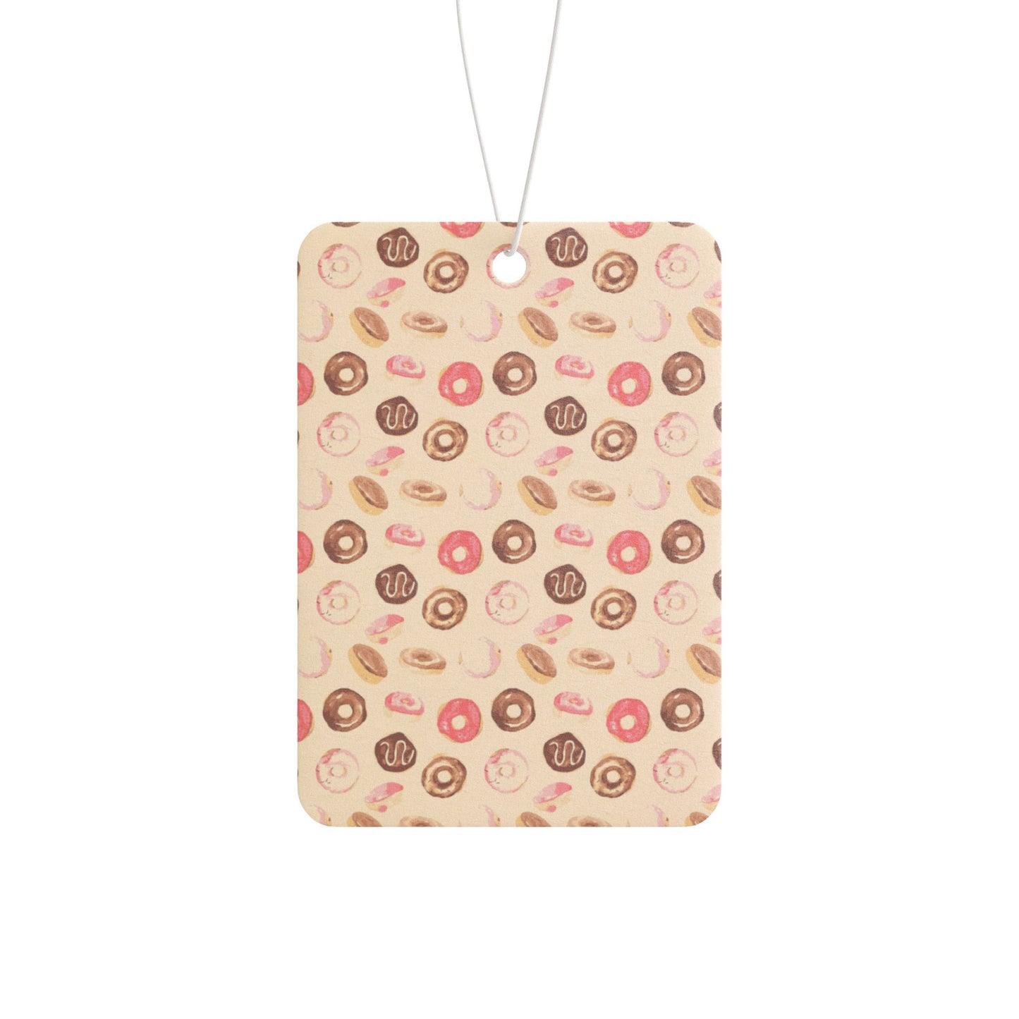 Light Pink Donut Aesthetic Car Air Freshener – Cute Pastel Foodie Hanging Diffuser | Pine, New Car & Black Ice Scents