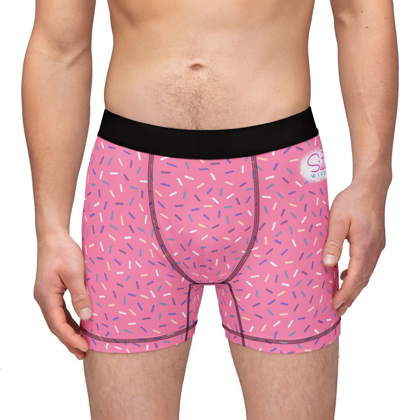Pink Sprinkle Men’s Boxer Briefs | Polyamory-Friendly Underwear | ENM Men’s Loungewear | Aesthetic Stretch Boxer Briefs | Body-Positive Intimates