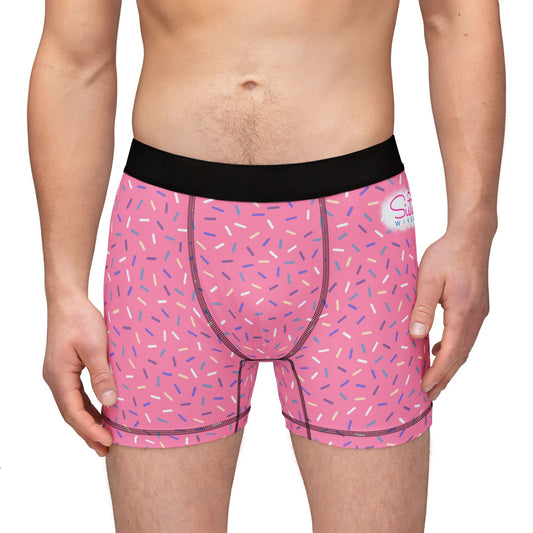 Pink Sprinkle Men’s Boxer Briefs | Polyamory-Friendly Underwear | ENM Men’s Loungewear | Aesthetic Stretch Boxer Briefs | Body-Positive Intimates