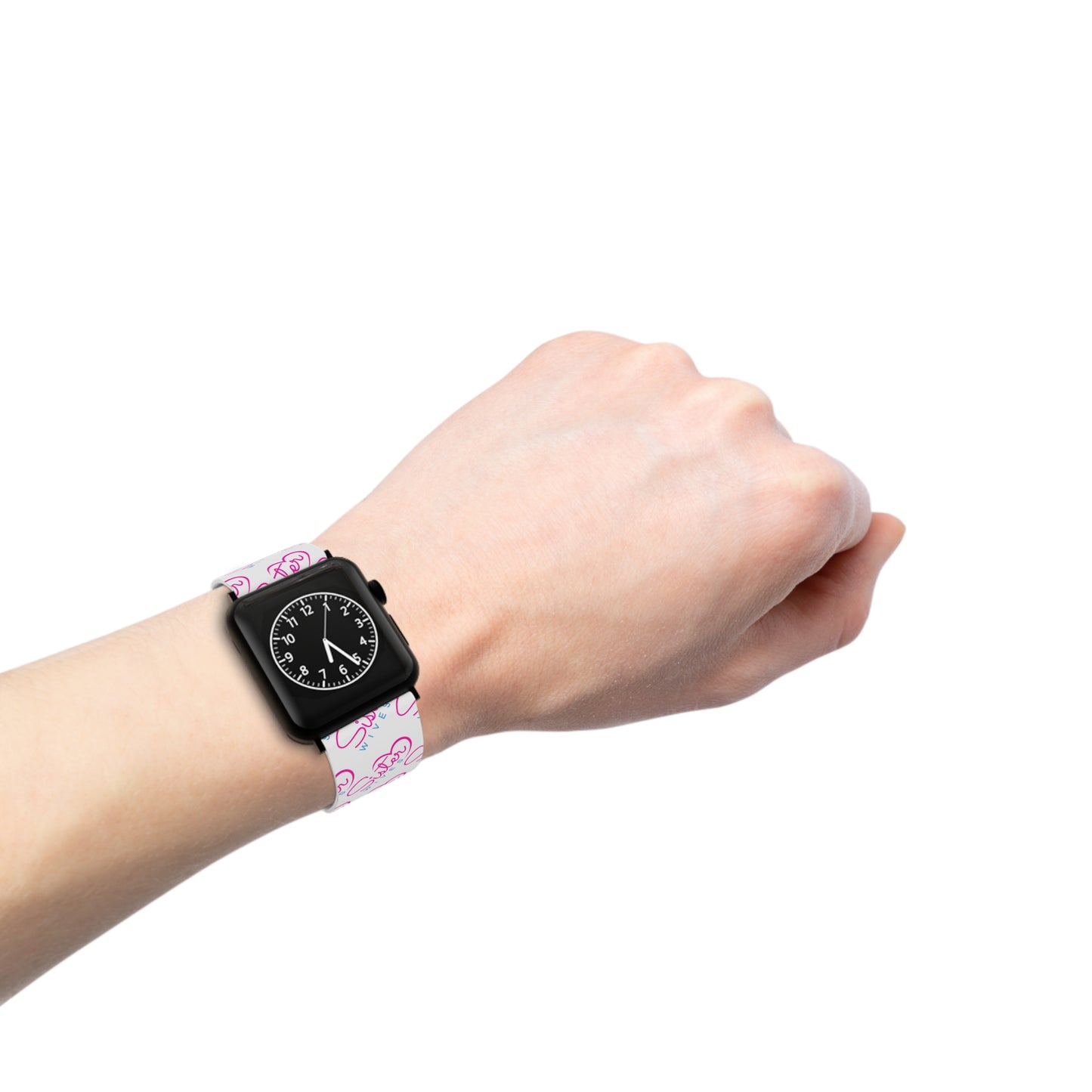 Sister Wives Logo Apple Watch Band — Pink Heart Script Pattern