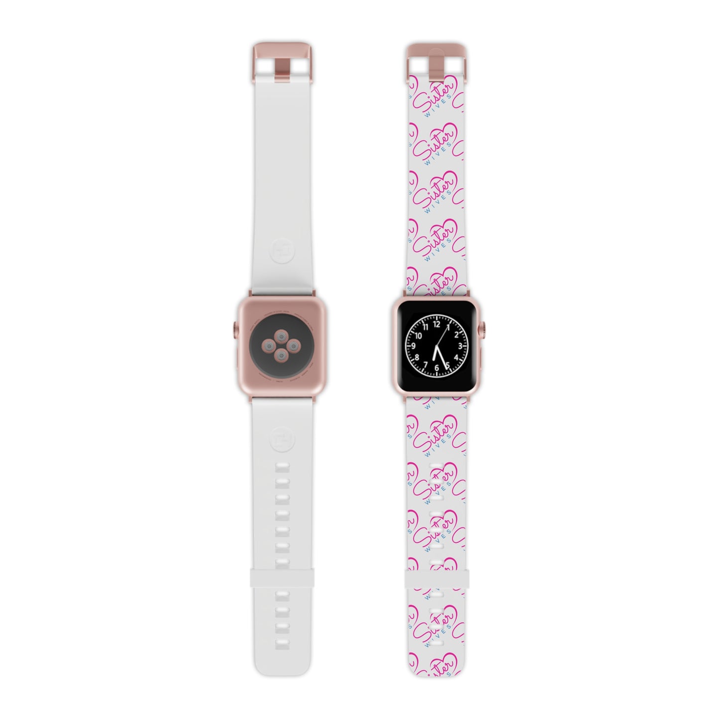 Sister Wives Logo Apple Watch Band — Pink Heart Script Pattern