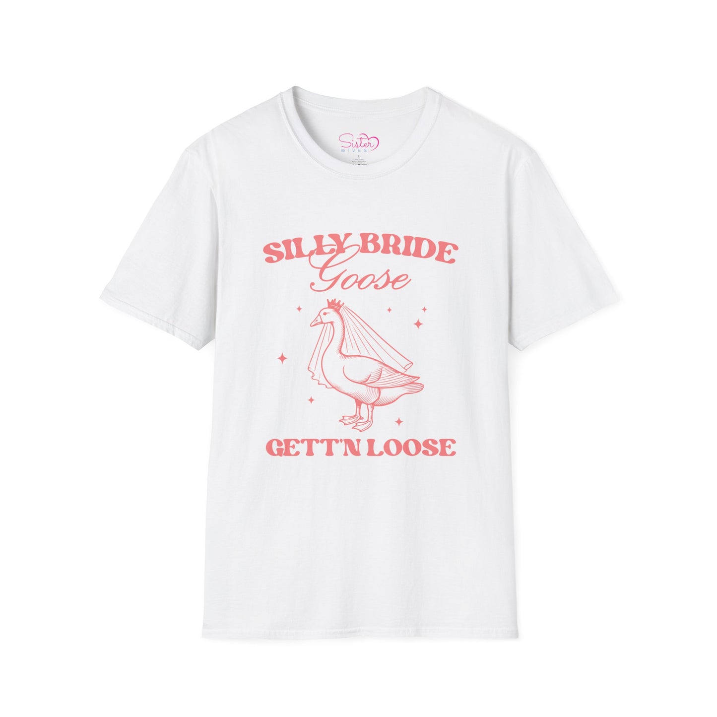 Silly Bride Goose Gettin Loose Shirt – Funny Bachelorette Party Tee, Bride Humor Wedding Shirt, Poly-Friendly Unisex Gildan 64000
