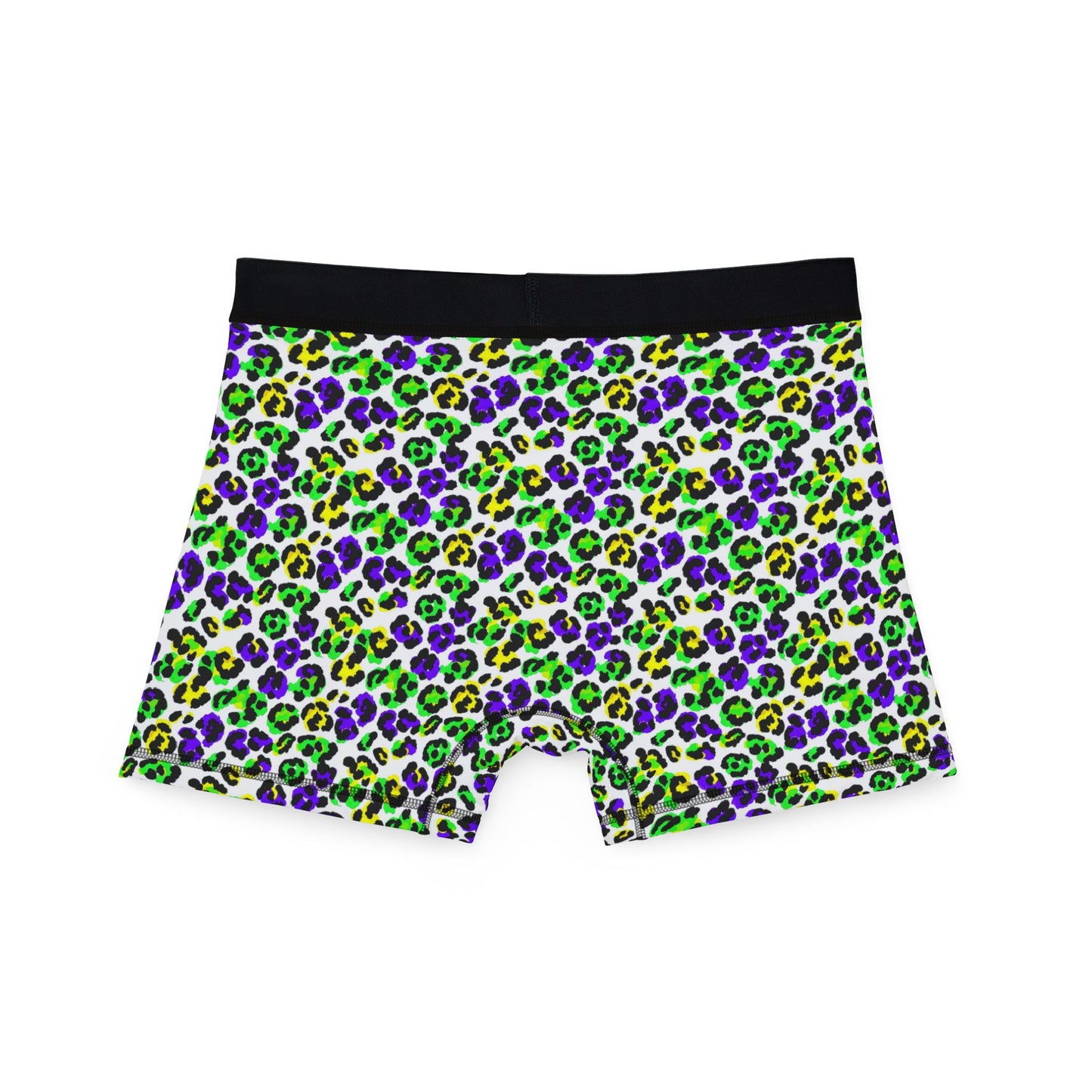 Mardi Gras Cheetah Print Men’s Boxer Briefs | Polyamory ENM Pride Underwear, Matching Couples Underwear