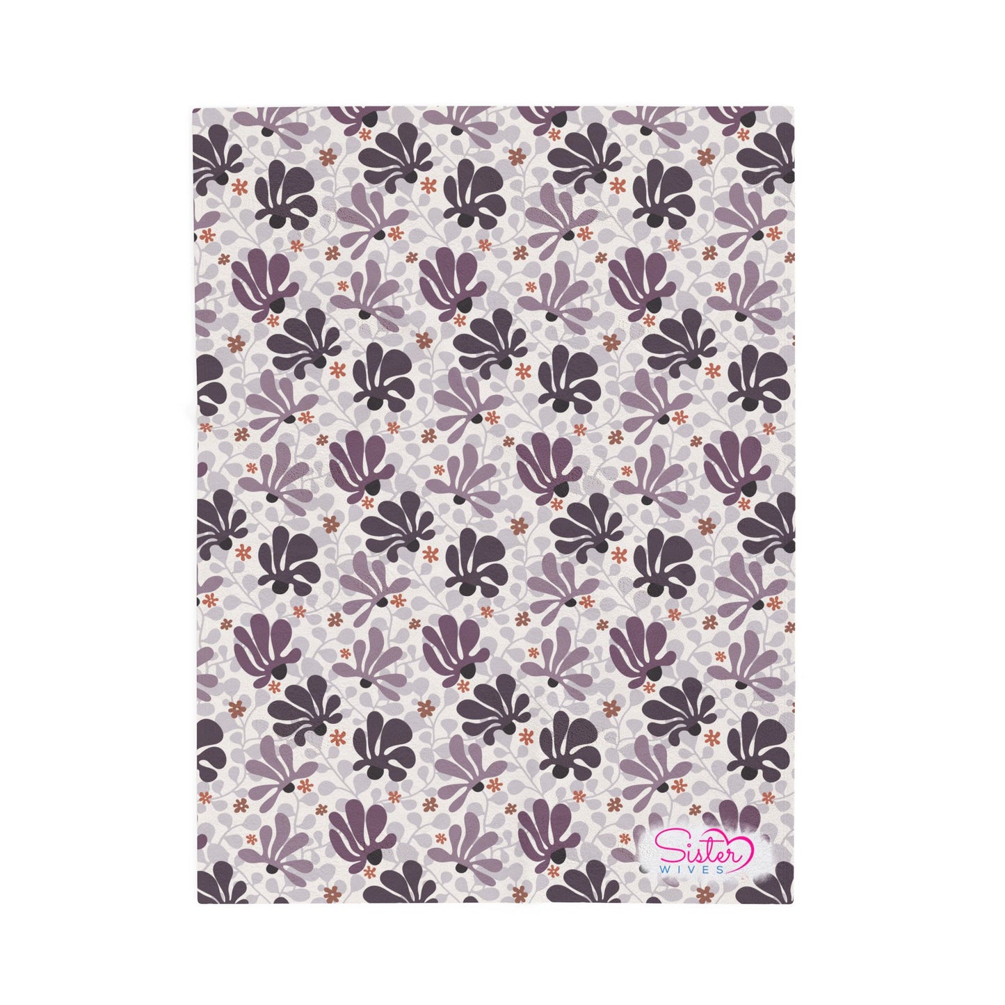 Purple Boho Floral Throw Blanket – Cozy Botanical Home Decor | Polyamory & ENM Friendly