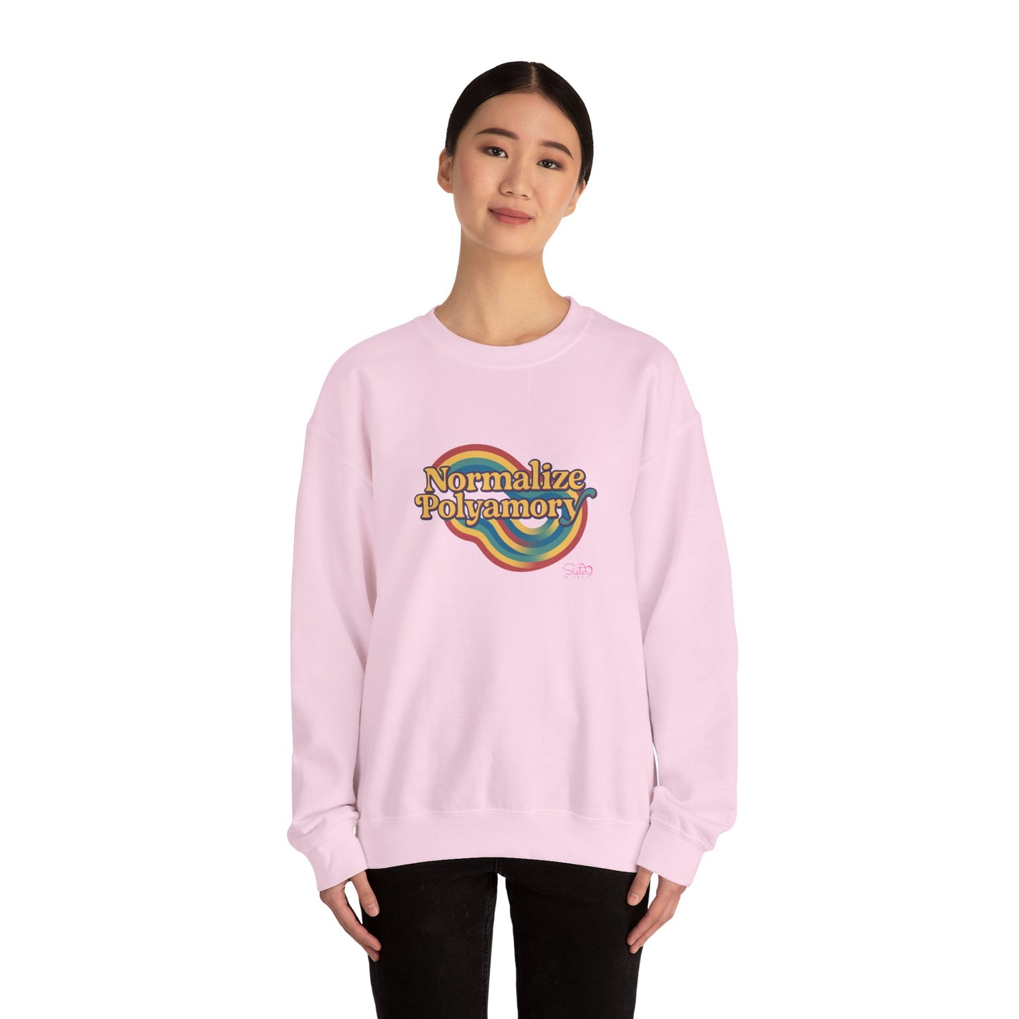 Normalize Polyamory Sweatshirt – Ethical Non-Monogamy Unisex Crewneck | Poly Pride & Relationship Visibility Apparel