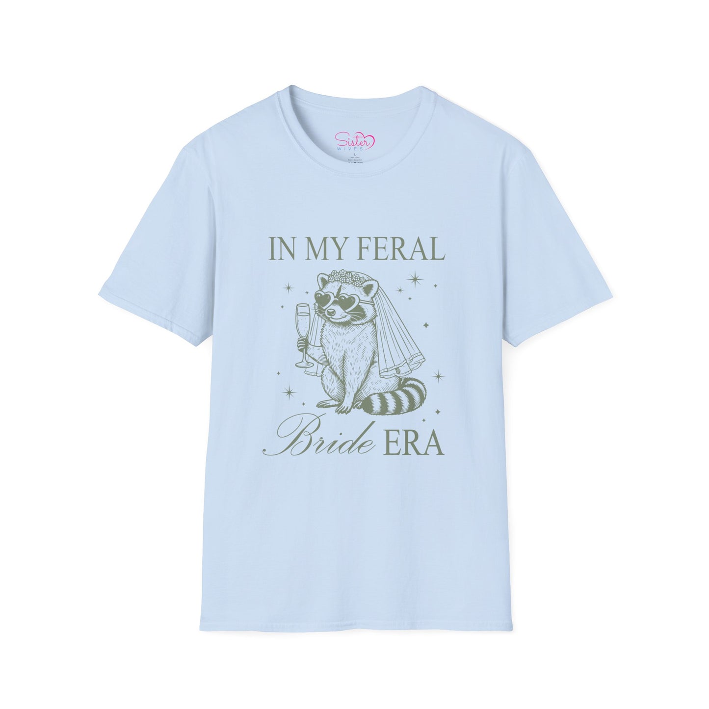 In My Feral Bride Era Shirt – Funny Bachelorette Party Tee, Chaotic Bride Humor Wedding Shirt, Poly-Friendly Unisex Gildan 64000
