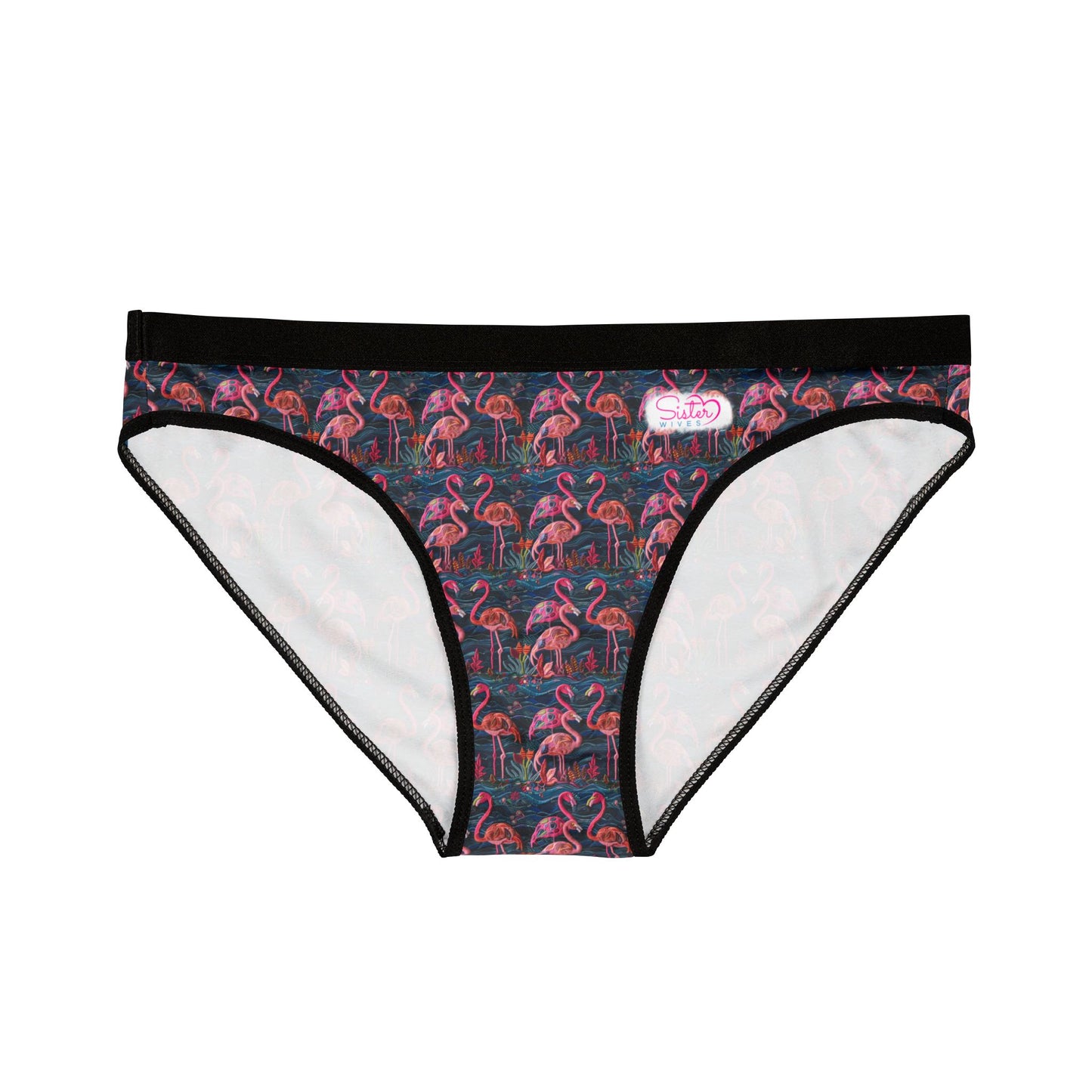 Sisterwives Flamingo & Floral Women’s Panties Vibrant Lingerie, Comfortable Underwear, Fun Gift for Her