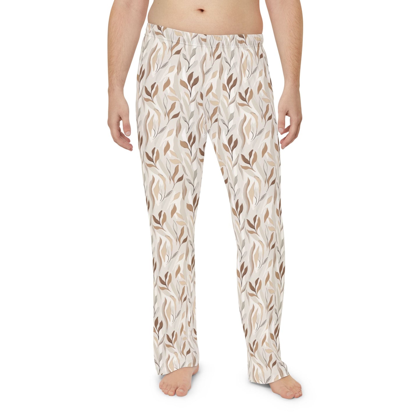 Men’s Neutral Boho Pajama Pants | Earth Tone Abstract Lounge Pants | Minimalist Sleepwear | Polyamory & ENM Friendly