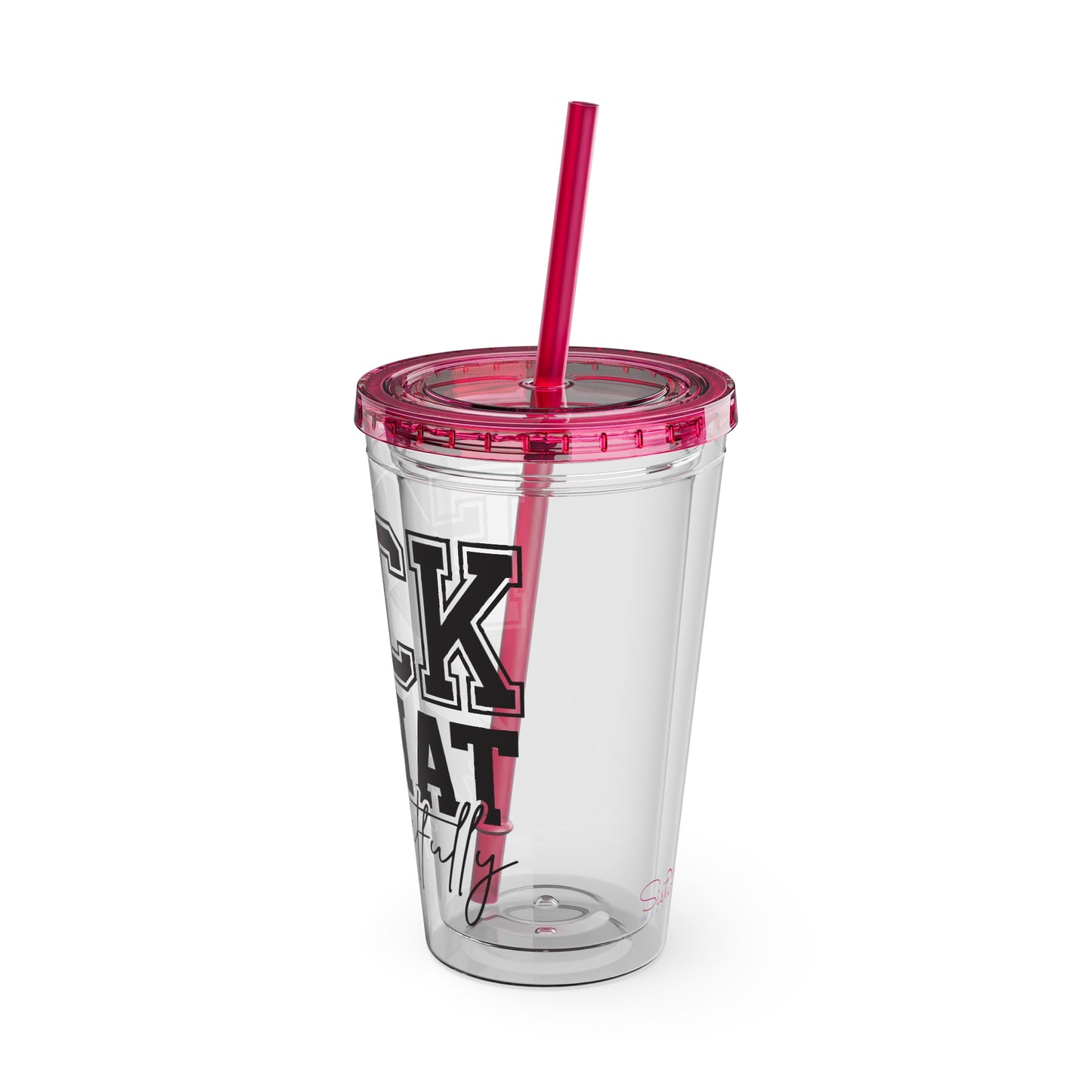 Fuck That, Respectfully” 16oz Sunsplash Tumbler | Funny Sarcastic Humor Cup | Sassy Attitude Drinkware | Bold Statement Travel Tumbler | Snarky Gift