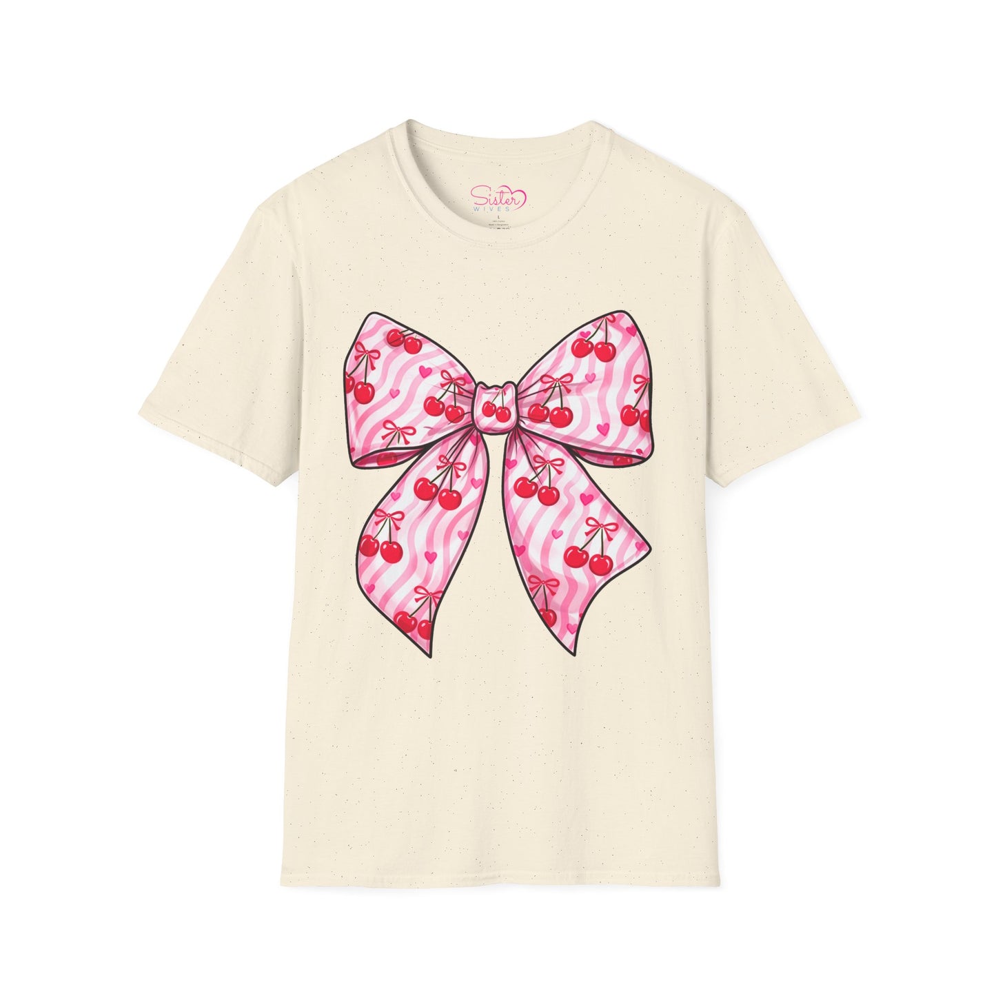 Valentine's Day Red Coquette Bow Shirt – Flirty Valentine Bow T-Shirt, Polyamory ENM Non-Monogamy Symbol Tee, Unisex Gildan 64000