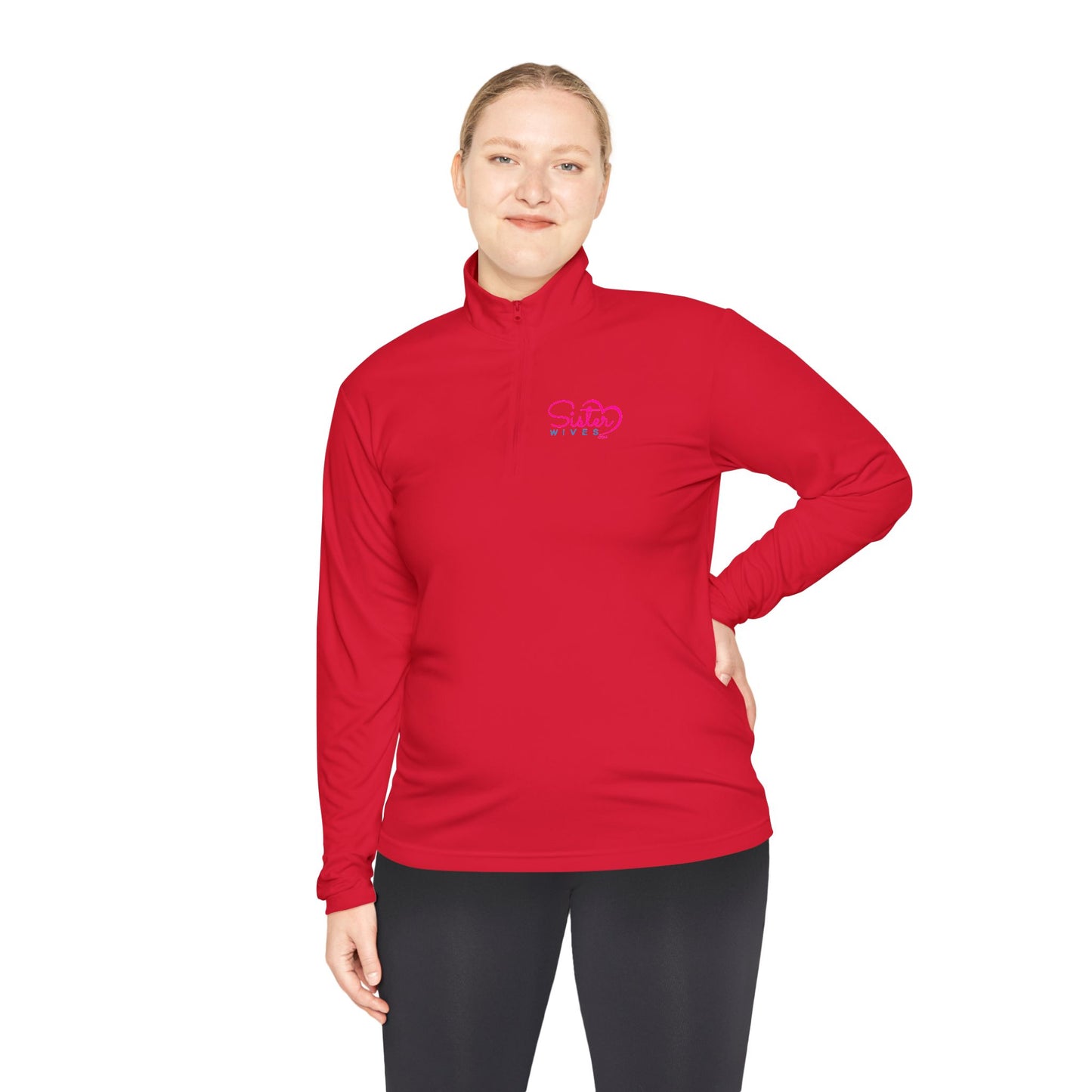 SisterWives Logo Stylish Unisex Quarter-Zip Pullover - Perfect for Casual Outings, Outdoor Activities, and Comfortable Layering, Gift for All