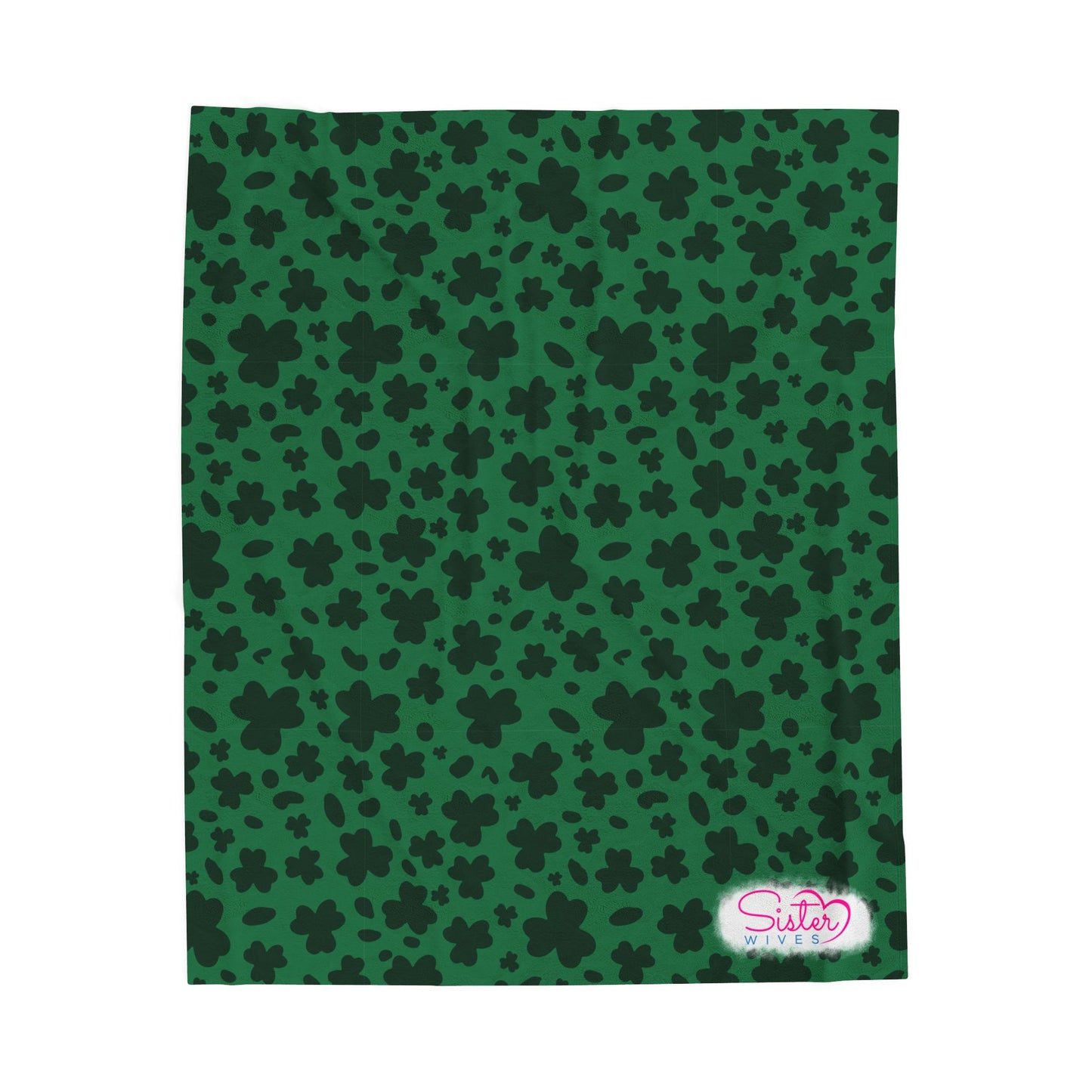 Leopard Print Shamrock Throw Blanket St. Patty’s Day Home Decor Polyamory Sisterwives ENM Friendly Home Decor | Swinger Lifestyle Cozy Blanket