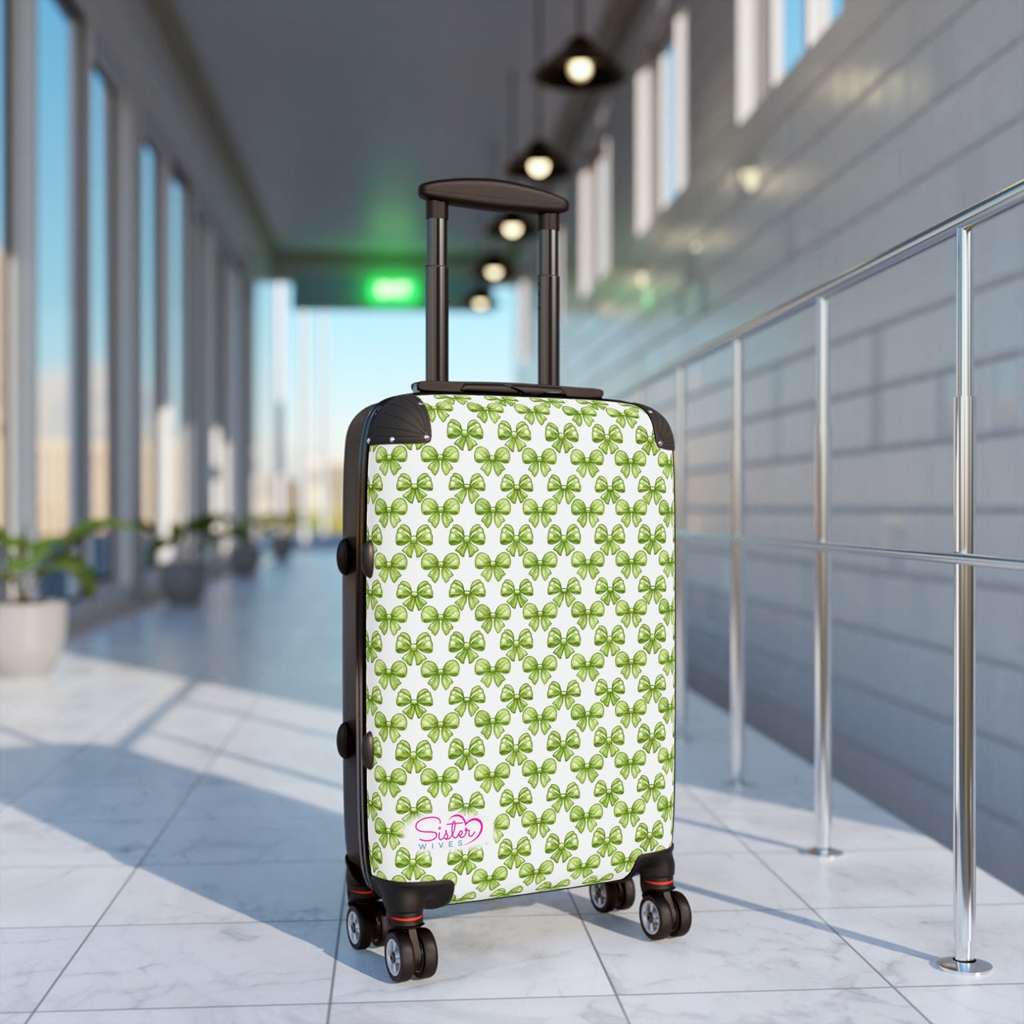 Coquette Green Bows Sisterwives Suitcase - Luggage, Travel Gear, Vacation Essential, Summer Adventure Bag, Stylish Travel Accessory