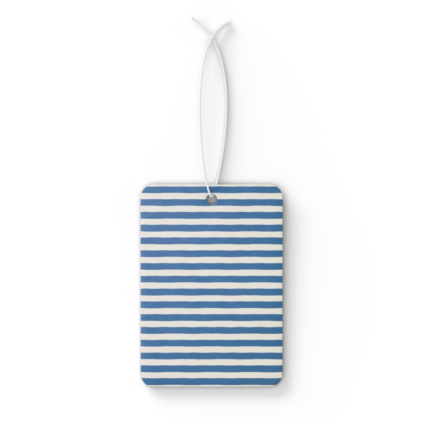 Blue Stripe Car Air Freshener – Coastal Minimalist Aesthetic Hanging Diffuser | Pine, New Car & Black Ice Scents