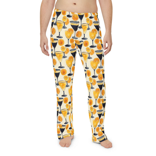 Men’s Citrus Cocktail Pajama Pants | Citrus Martini Lounge Pants | Playful Bar Cart Sleepwear | Polyamory & ENM Friendly