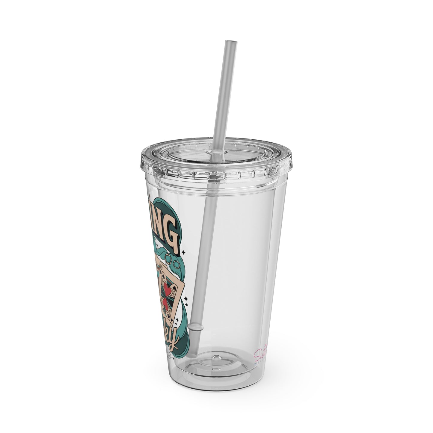 Feeling Lucky? Swinger Lifestyle 16oz Sunsplash Tumbler | Polyamory Pride Cup | ENM Drinkware | Ethical Non-Monogamy Gift | Open Relationship Aesthetic | Lifestyle Party Travel Cup