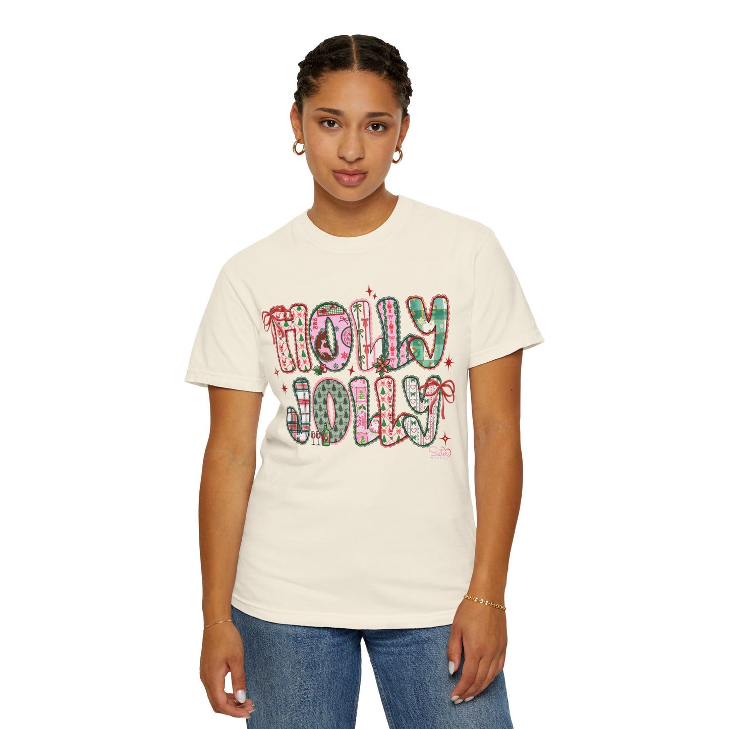 Holly Jolly Holiday Coquette T-Shirt, Unisex Festive Tee, Christmas Shirt, Cute Gift for Her, Holiday Party Wear