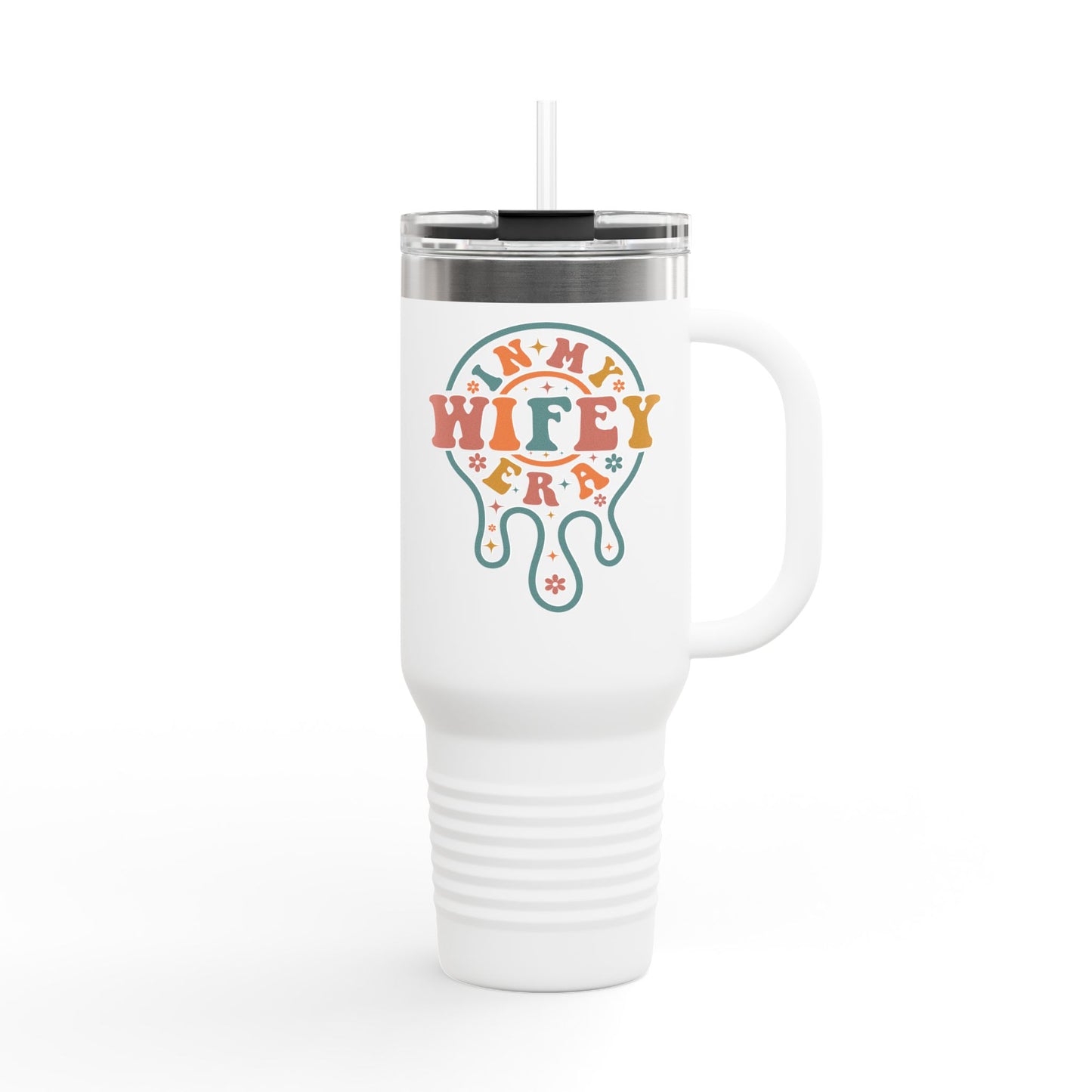 In My Wifey Era 40oz Tumbler | Insulated Travel Mug with Handle & Straw | Sister Wife & Polyamory Lifestyle Cup | ENM Gift