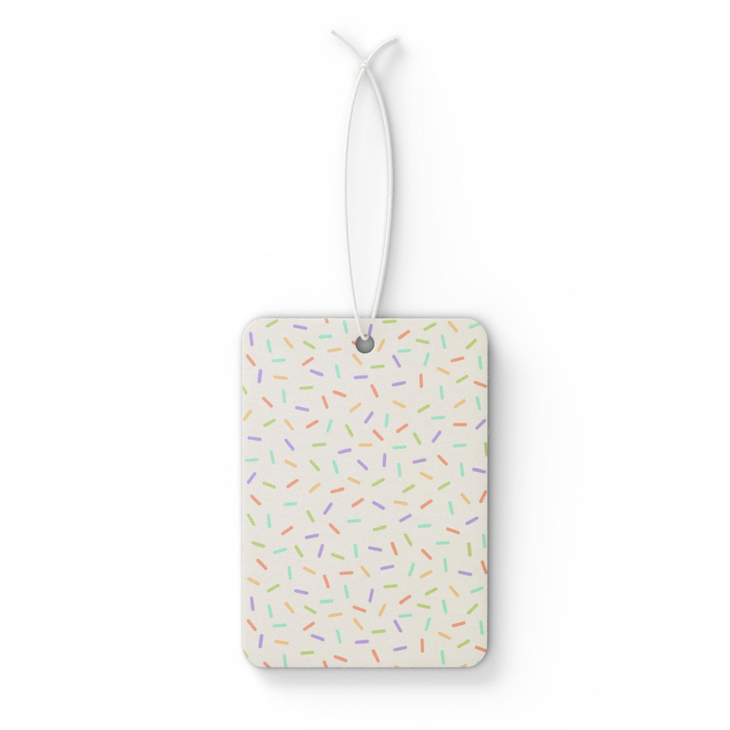 White Pastel Sprinkle Car Air Freshener – Cute Confetti Aesthetic Hanging Diffuser | Pine, New Car & Black Ice Scents