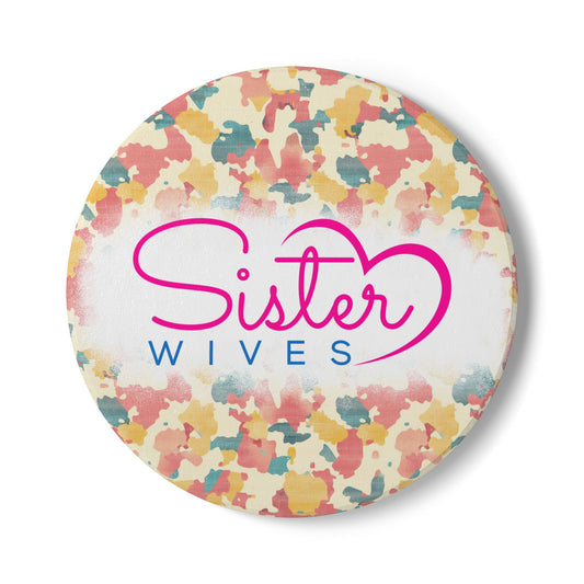 Sister Wives Retro Camo Ceramic Coaster, Unique Gift for Friends, Home Decor, Wedding Favors, Birthday Present, Celebratory Gift
