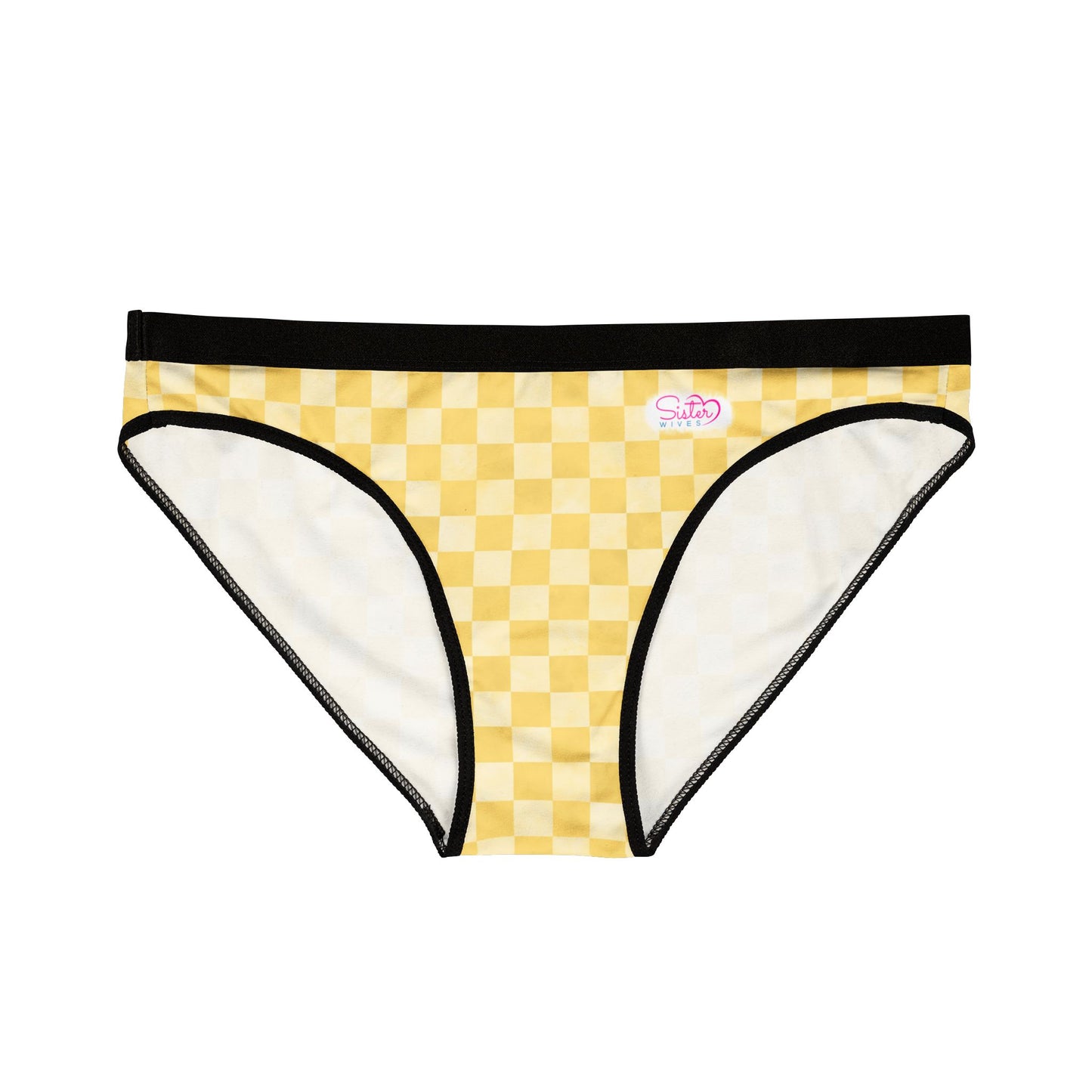 Yellow Checker Women’s Panties | Aesthetic Bikini Cut Underwear | Soft Statement Lingerie