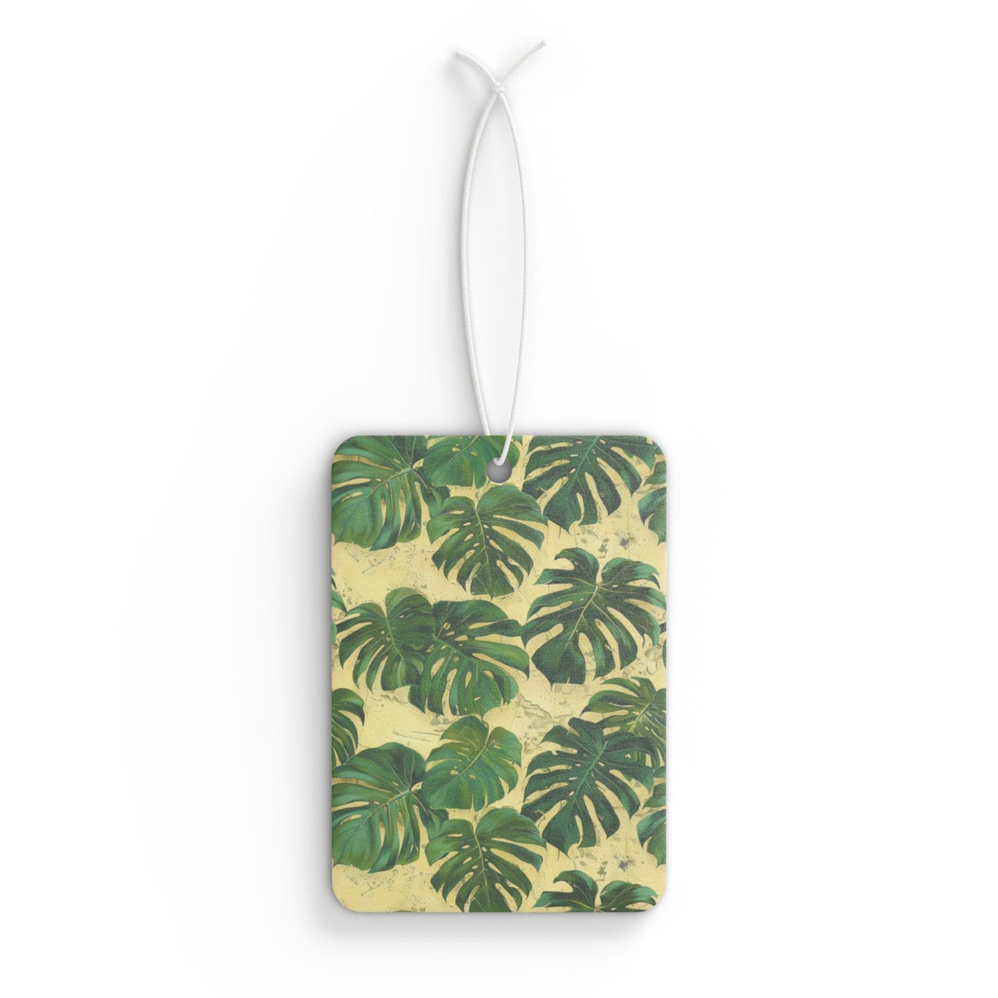 Tropical Leaf Car Air Freshener – Green Jungle Aesthetic Hanging Diffuser | Pine, New Car & Black Ice Scents