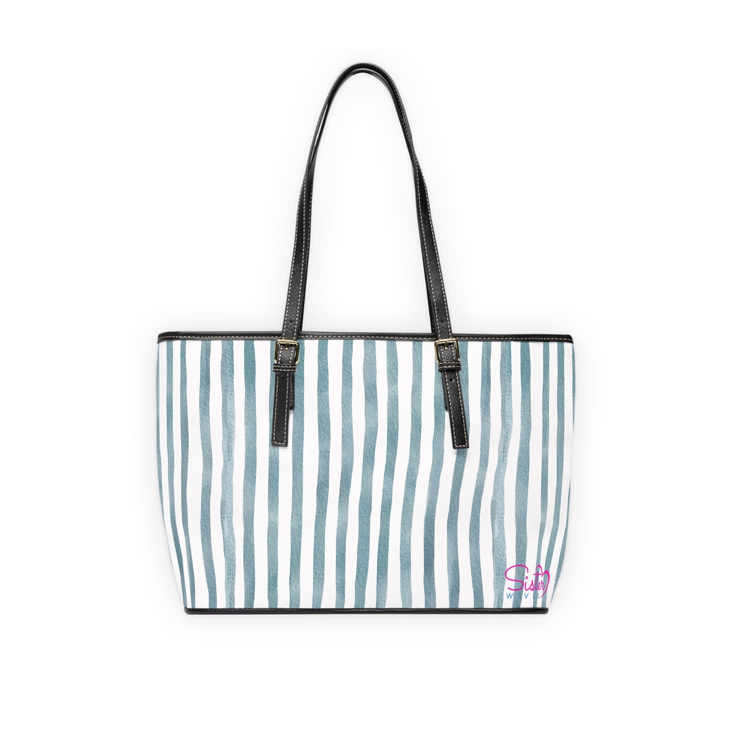XL Stripe Shoulder Purse – Polyamory Sisterwives ENM Friendly Tote | Swinger Lifestyle Handbag | Soft Blush Minimalist Weekend Bag