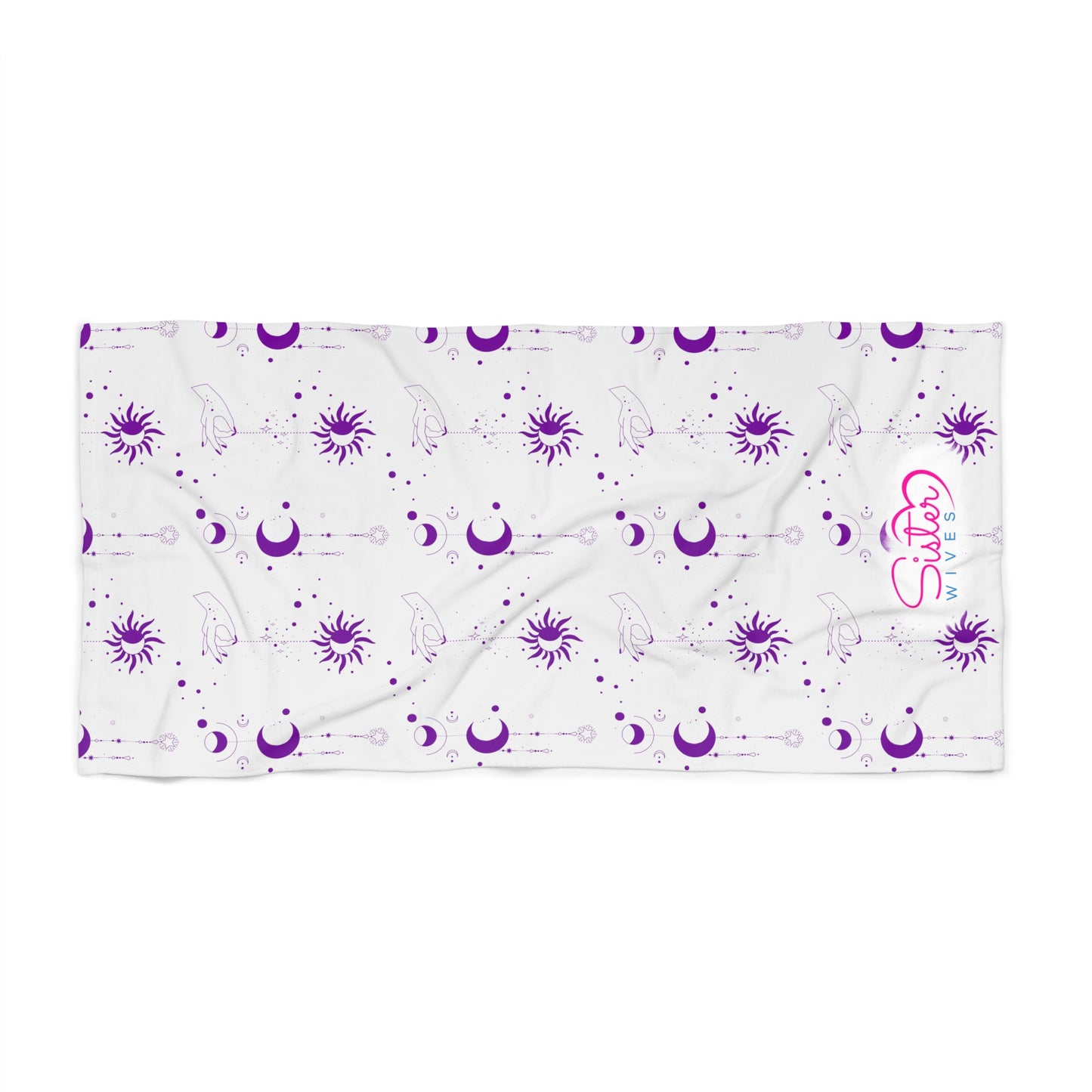 Celestial Zodiac Polyamory Beach Towel | ENM & Non-Monogamy Friendly Astrology, Zodiac & Magical Aesthetic Pool Towel