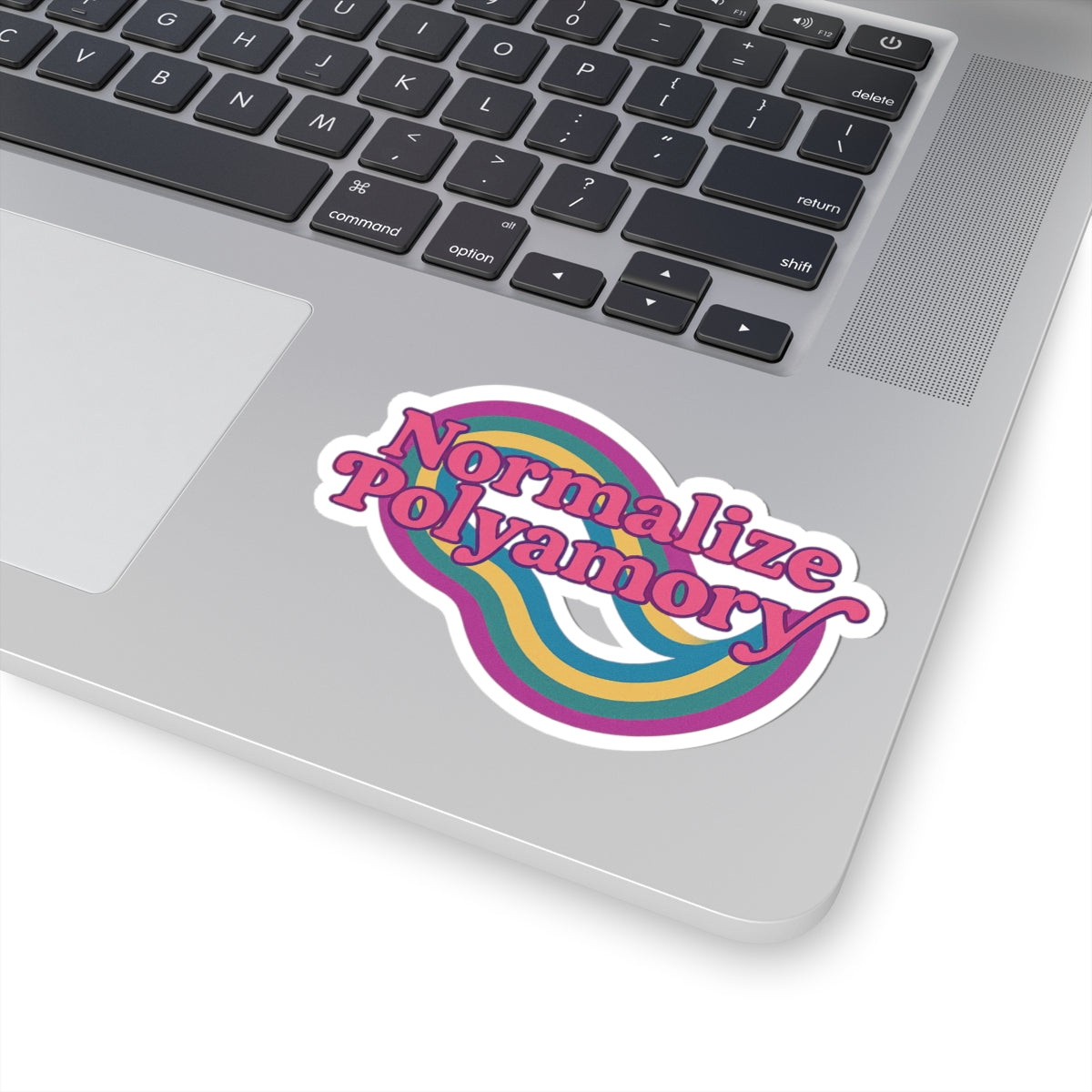 Pink Normalize Polyamory Kiss-Cut Stickers - Colorful LGBTQ+ Pride Decals for Laptop, Journals, Bumper, Water Bottles, Gifts