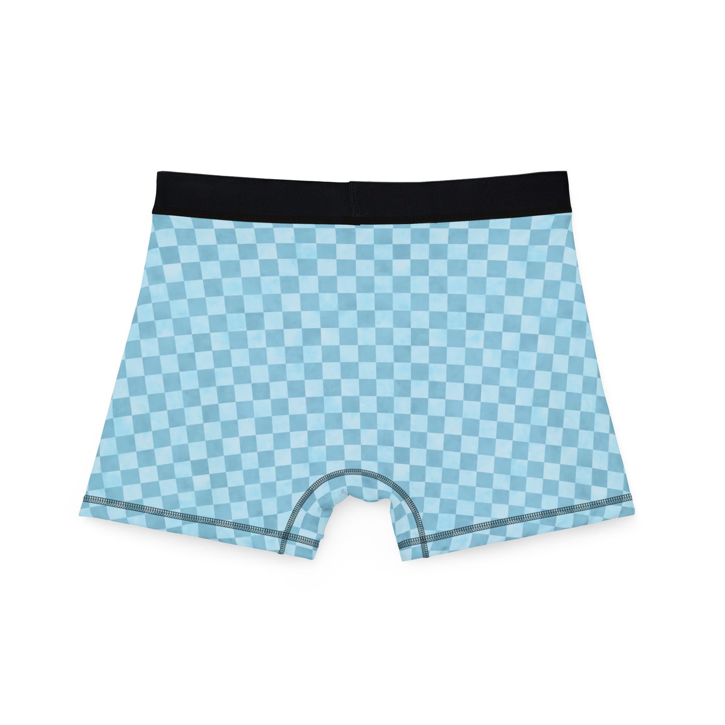 Blue Checker Men’s Boxer Briefs | Aesthetic Stretch Underwear | ENM & Polyamory Friendly Sisterwives Loungewear