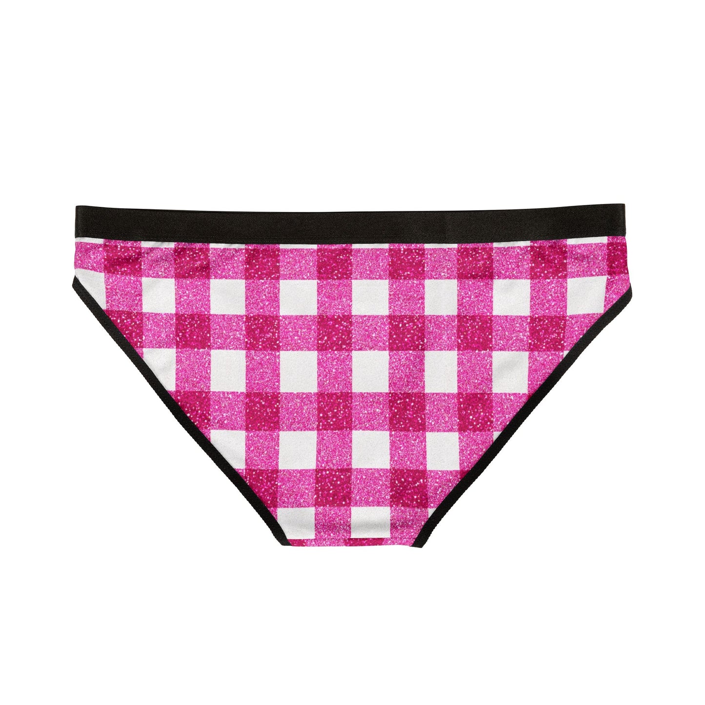 Women’s Valentine’s Gingham Underwear – Pink Checkered Panties, Polyamory & Swinger Friendly Lingerie, ENM Pride, Matching Couples Sets Available