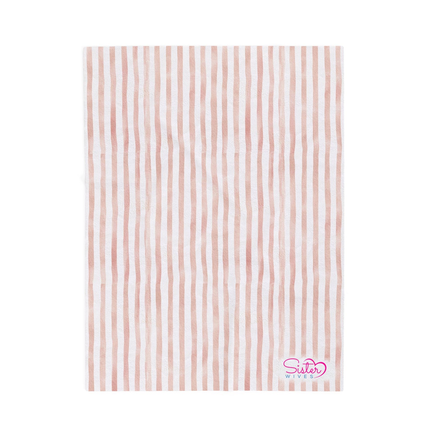 Soft Stripe Throw Blanket – Polyamory Sisterwives ENM Friendly Home Decor | Swinger Lifestyle Cozy Blanket | Minimalist Blush Stripe Throw