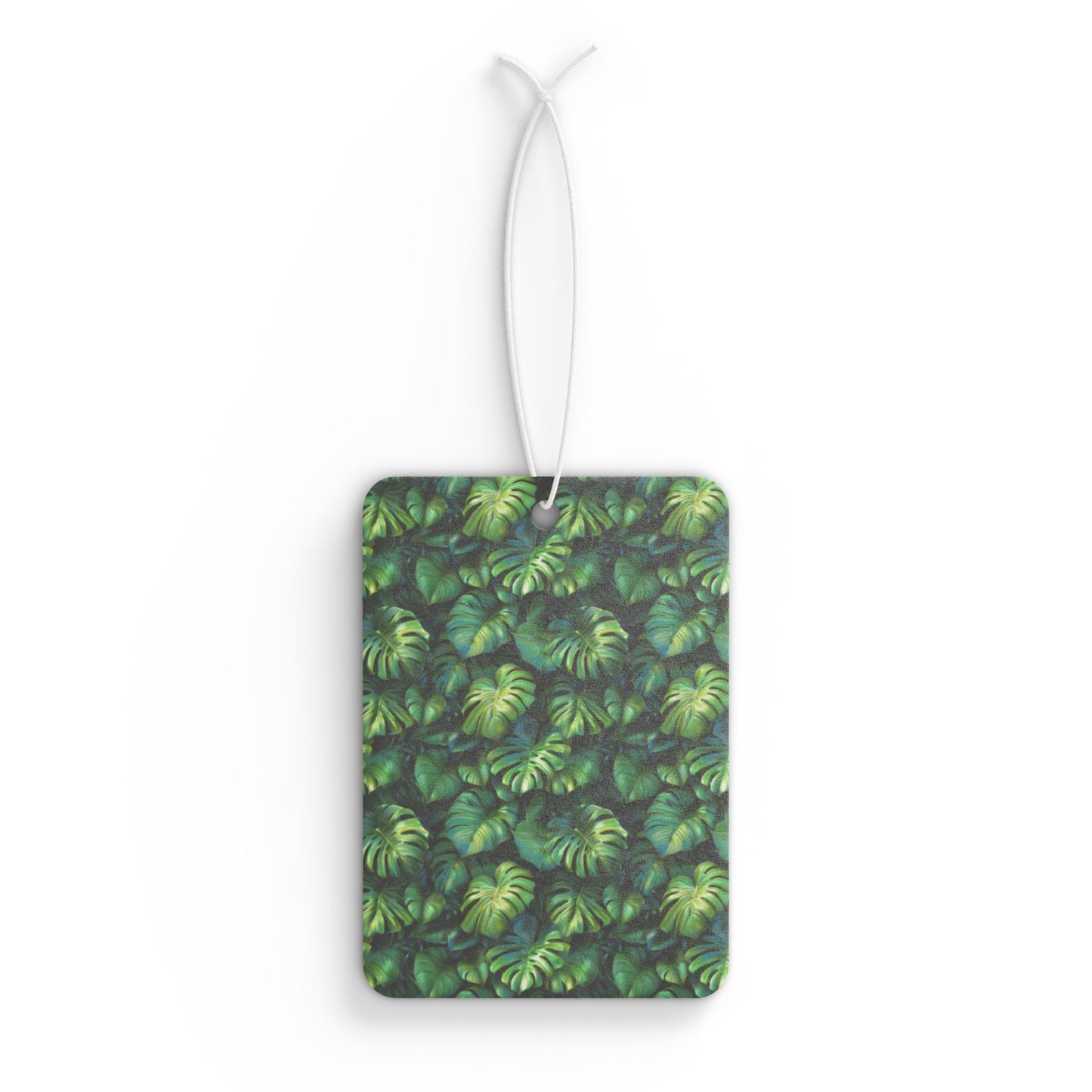 Tropical Leaf Car Air Freshener – Green Jungle Aesthetic Hanging Diffuser | Pine, New Car & Black Ice Scents