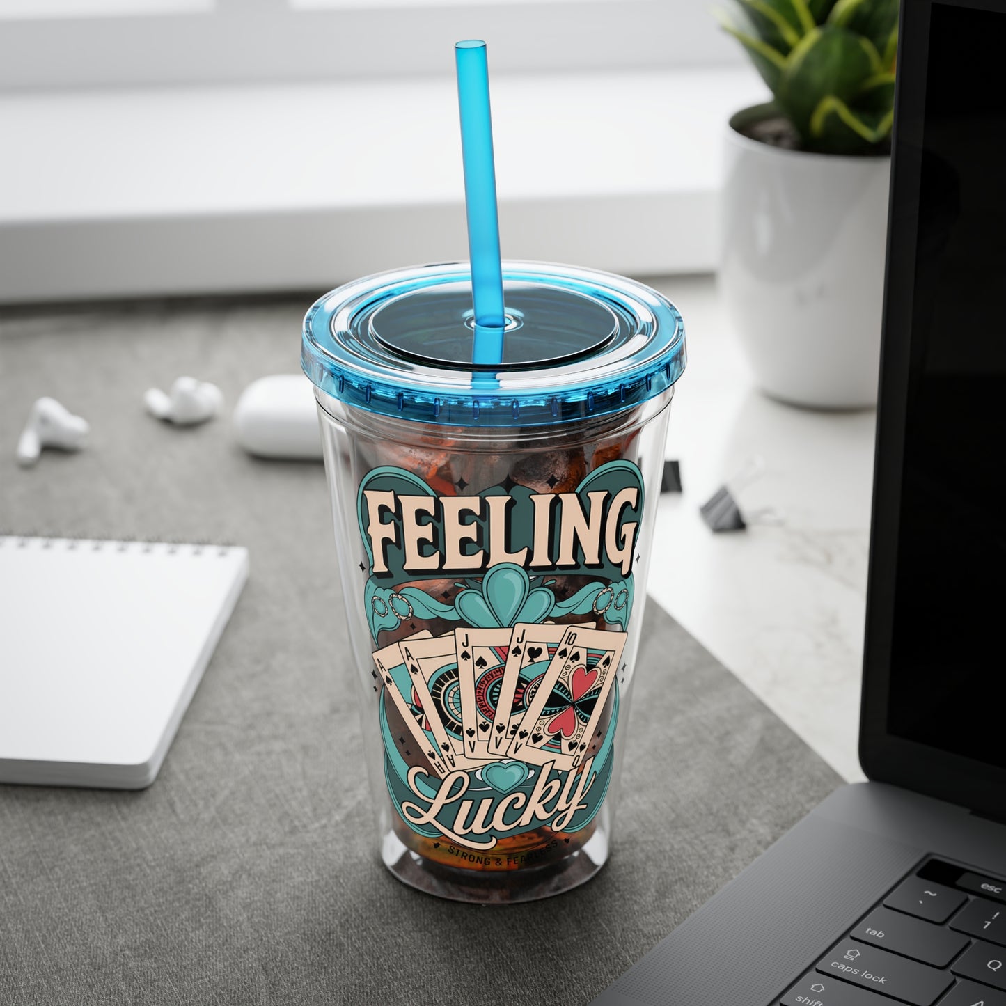Feeling Lucky? Swinger Lifestyle 16oz Sunsplash Tumbler | Polyamory Pride Cup | ENM Drinkware | Ethical Non-Monogamy Gift | Open Relationship Aesthetic | Lifestyle Party Travel Cup