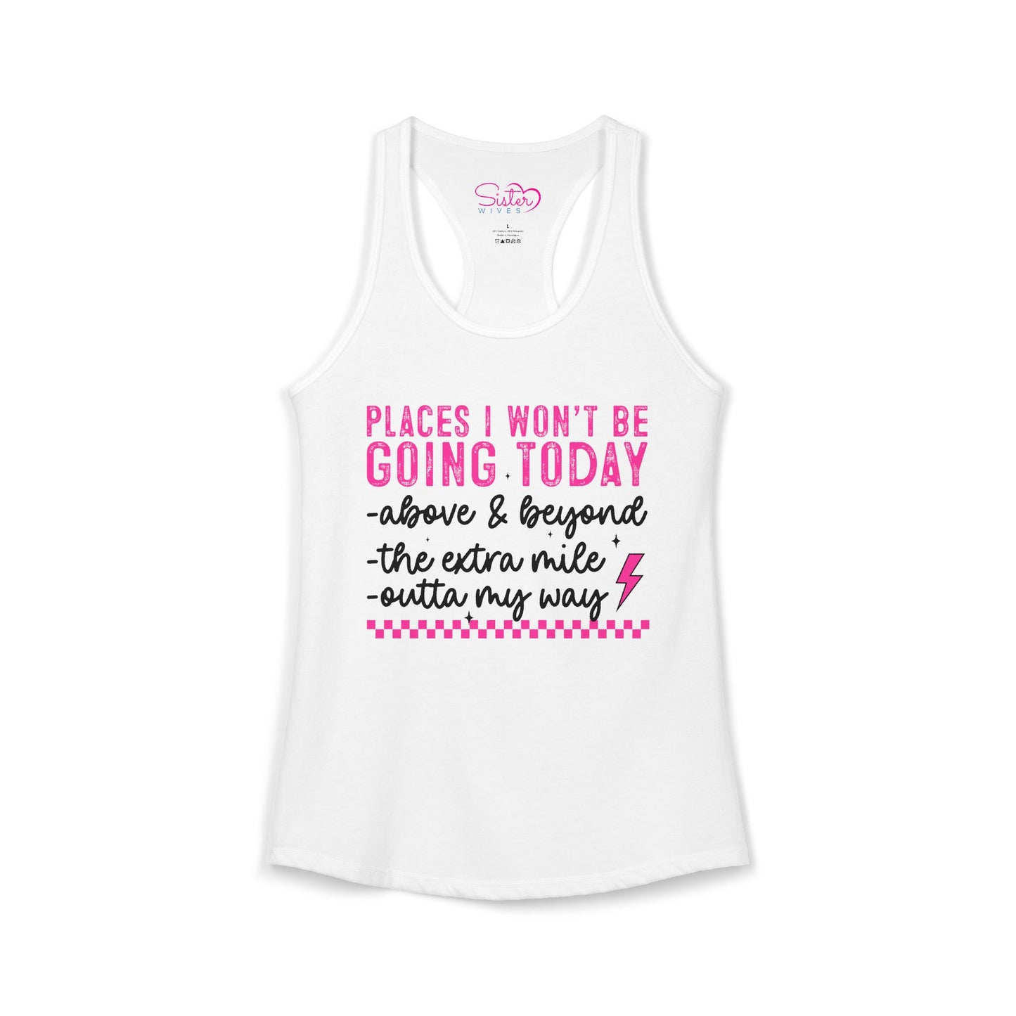 Places I Won’t Be Going Today Racerback Tank – Funny Introvert Shirt | Anti Social Humor Top | Relatable Graphic Tank