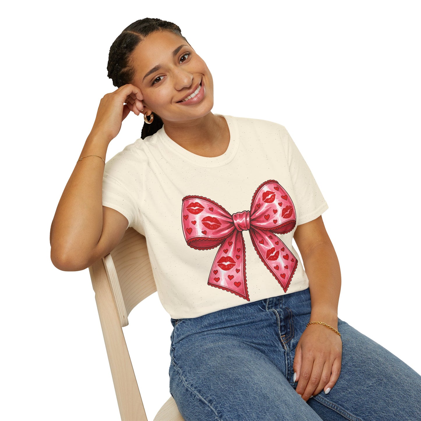 Red Coquette Bow Shirt – Flirty Valentine Bow T-Shirt, Polyamory ENM Non-Monogamy Symbol Tee, Unisex Gildan 64000
