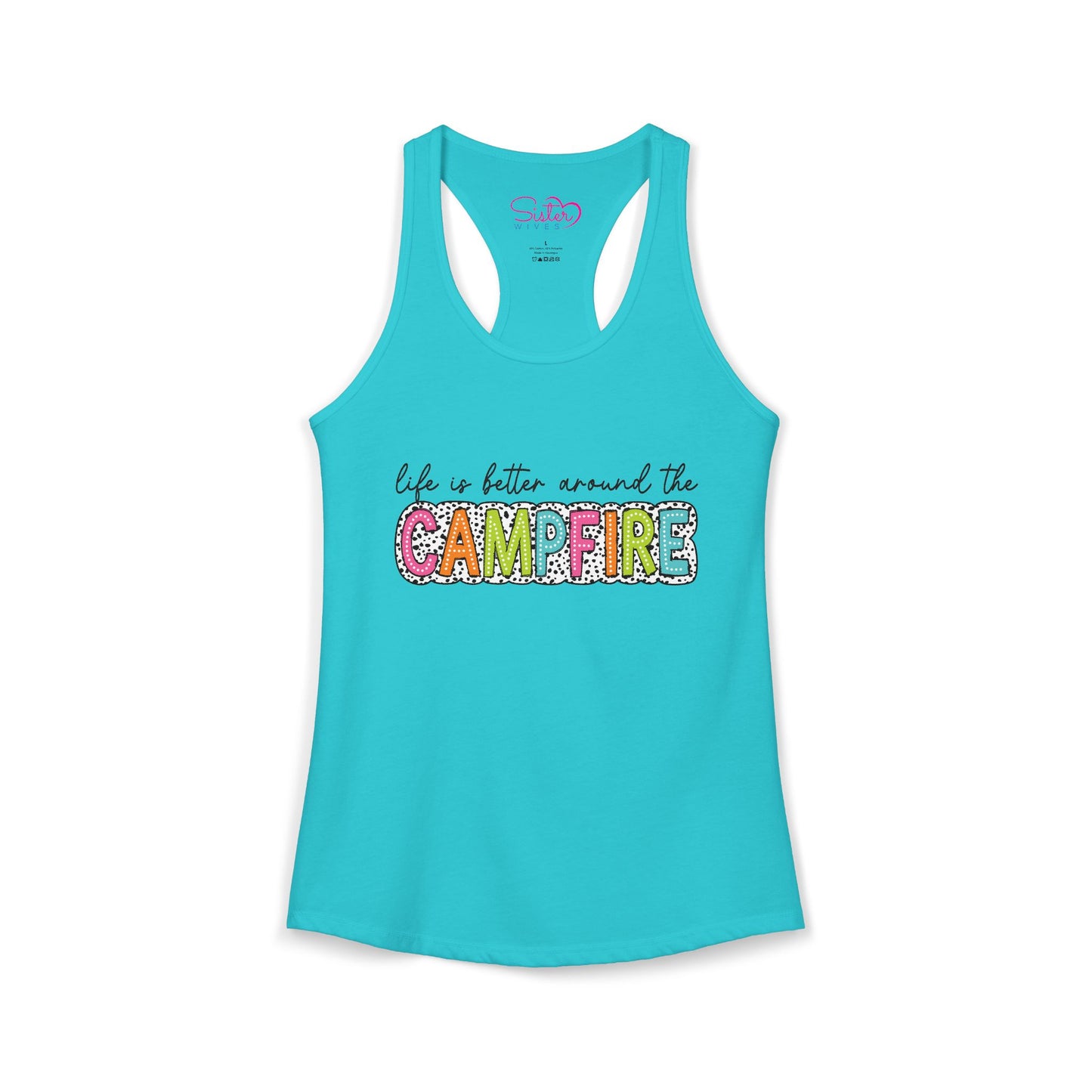 Campfire Racerback Tank | Cozy Outdoorsy Summer Tank Top | Chosen Family Camping Shirt | Inclusive Lifestyle Apparel