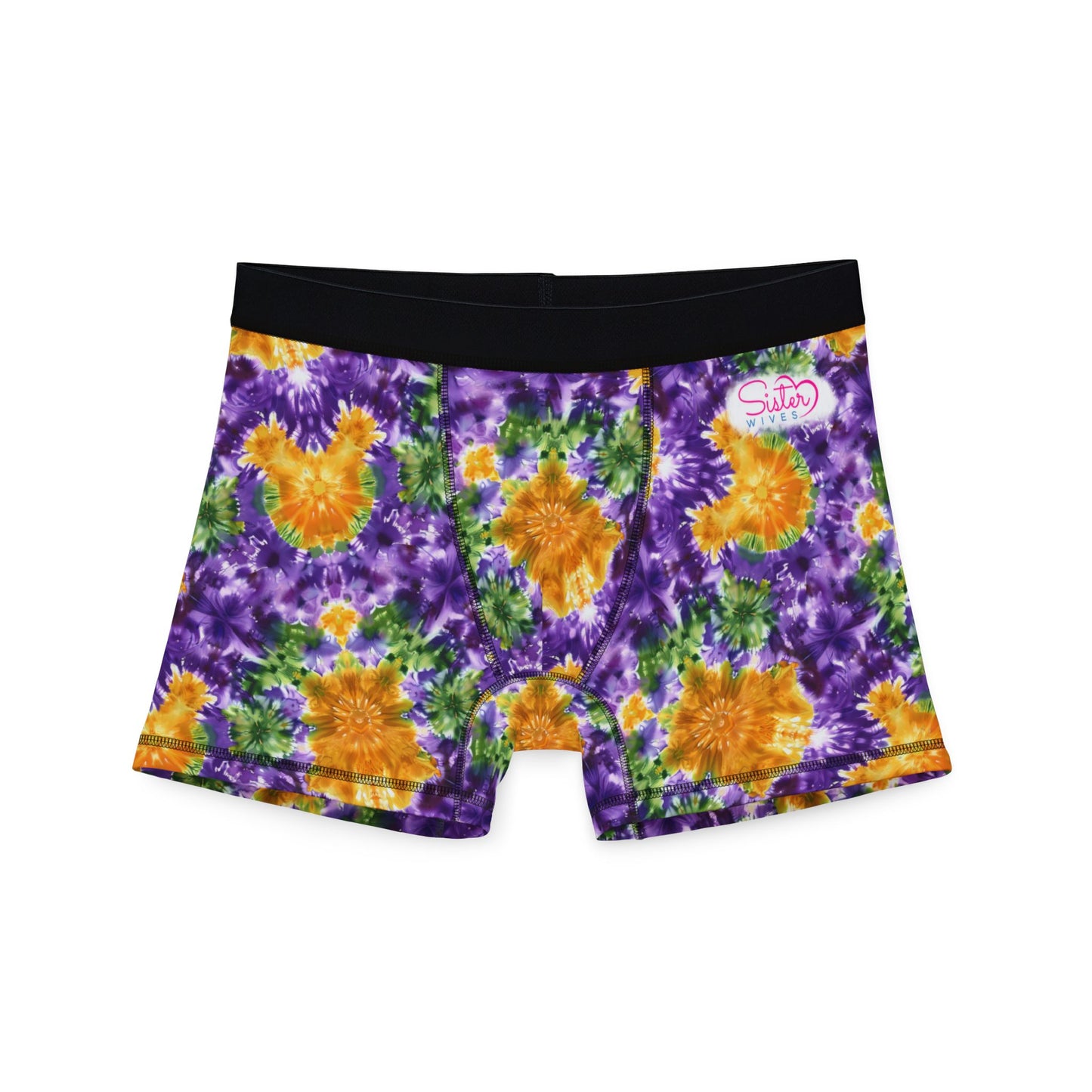 Mardi Gras Tie-Dye Men’s Boxer Briefs | Polyamory ENM Pride Underwear | Ethical Non-Monogamy Lifestyle Boxers | Colorful Festival-Inspired Men’s Underwear