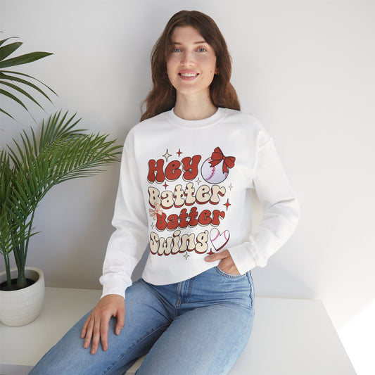 Hey Batter Batter Swing Sweatshirt | Playful Swinger Humor Pullover | ENM & Polyamory Lifestyle Apparel