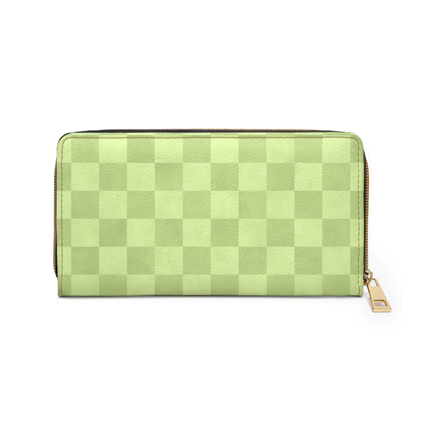 Checkered Green Zipper Wallet | Polyamory Friendly Accessory | ENM Lifestyle Wallet | Inclusive Chosen Family Gift | Colorful Retro Checker Wallet