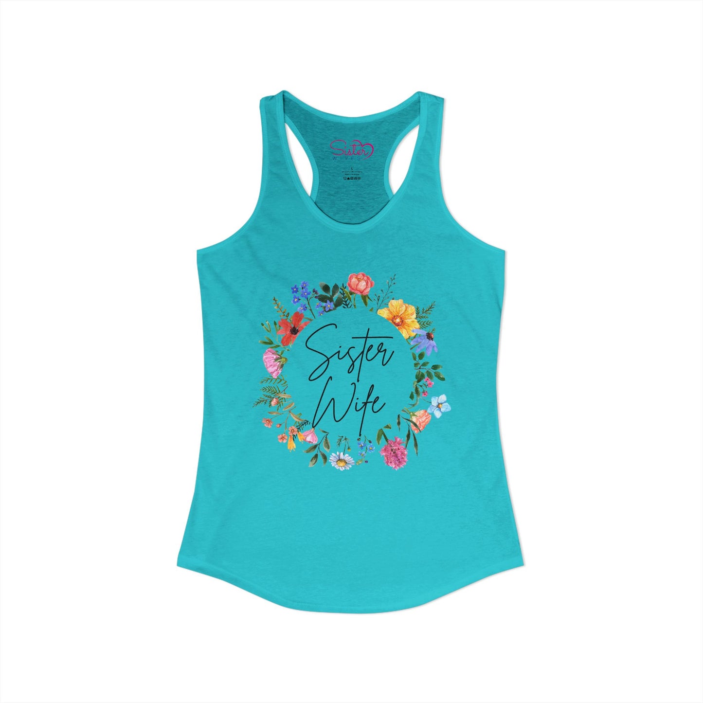 Sister Wife Floral Racerback Tank | Polyamory & ENM Lifestyle Top | Chosen Family Active Tank | Inclusive Relationship Apparel