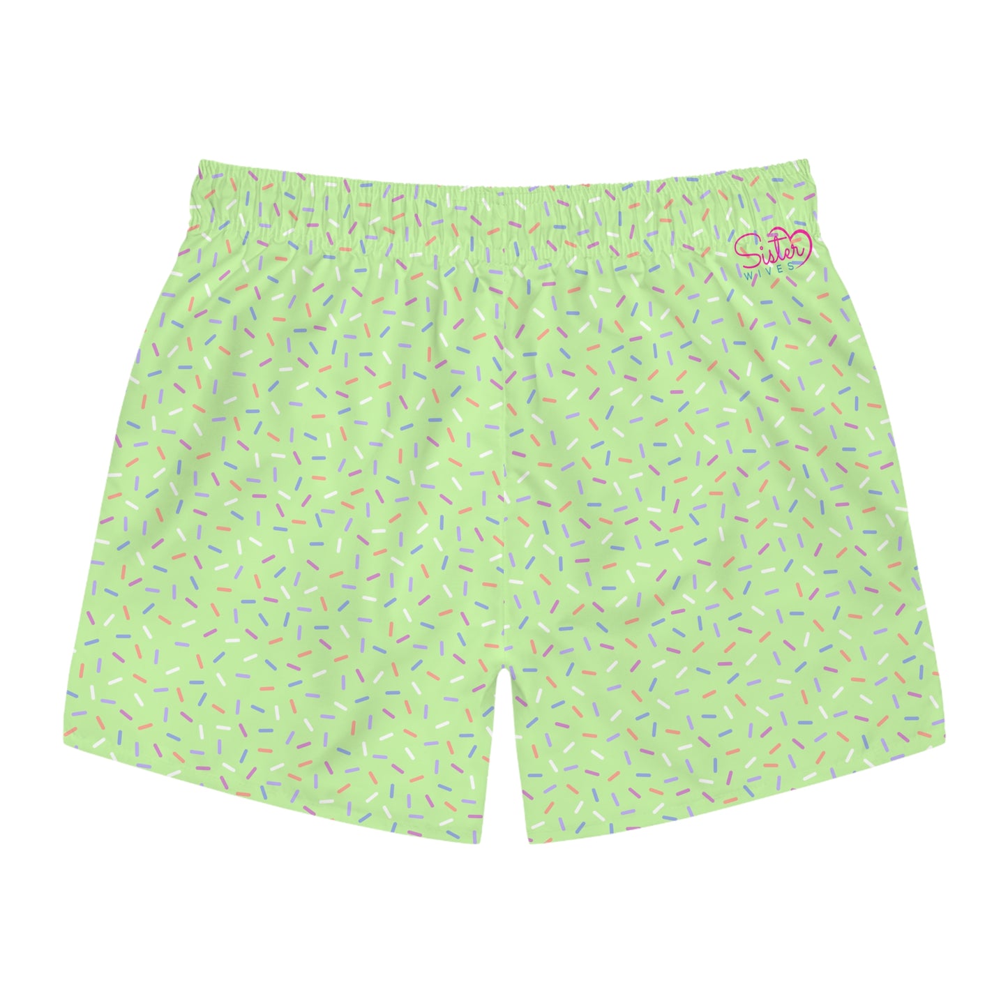 Men’s Rainbow Sprinkle Swim Trunks – Pastel Confetti Summer Swim Shorts, Fun Pool & Beach Board Shorts, Fast-Dry AOP Trunks