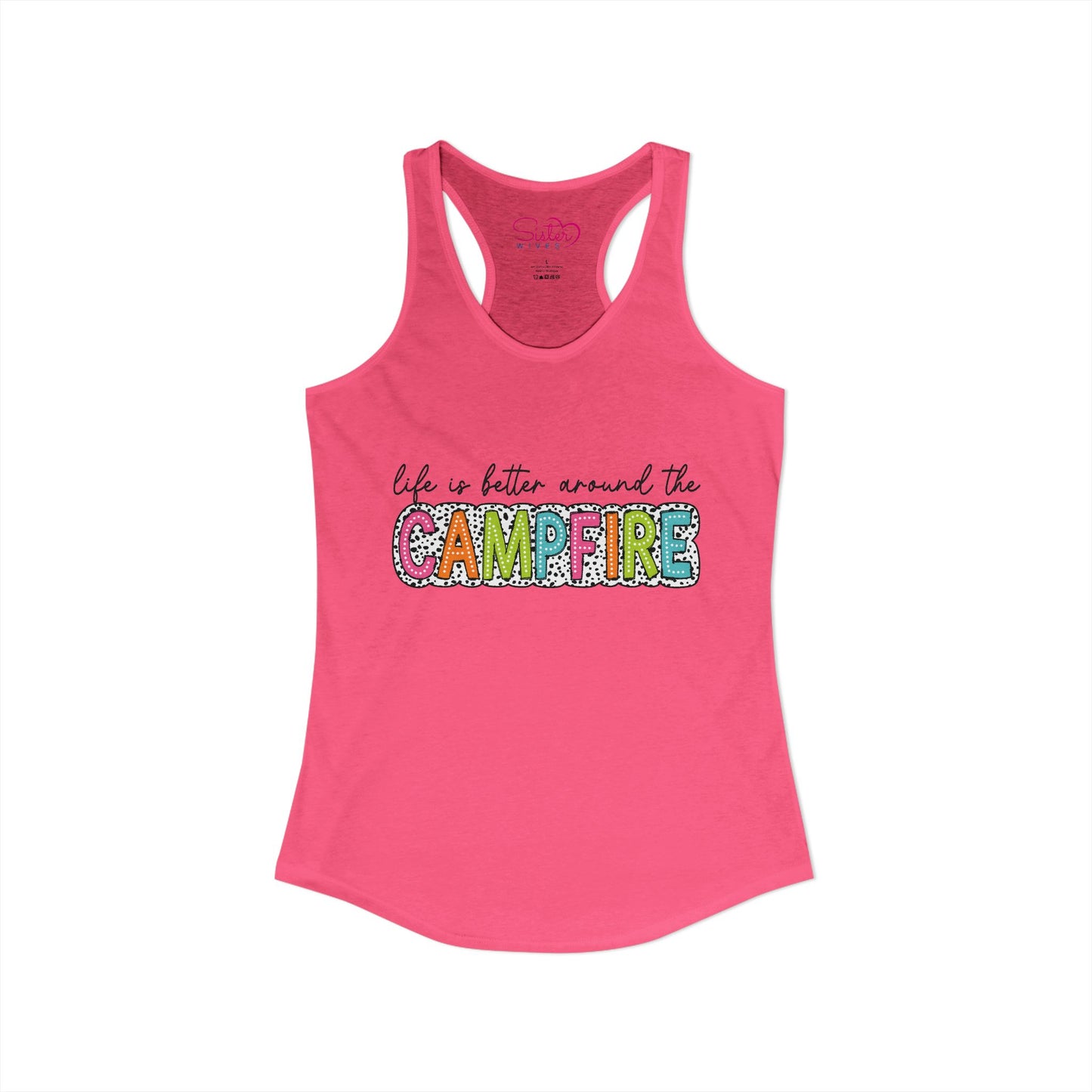 Campfire Racerback Tank | Cozy Outdoorsy Summer Tank Top | Chosen Family Camping Shirt | Inclusive Lifestyle Apparel