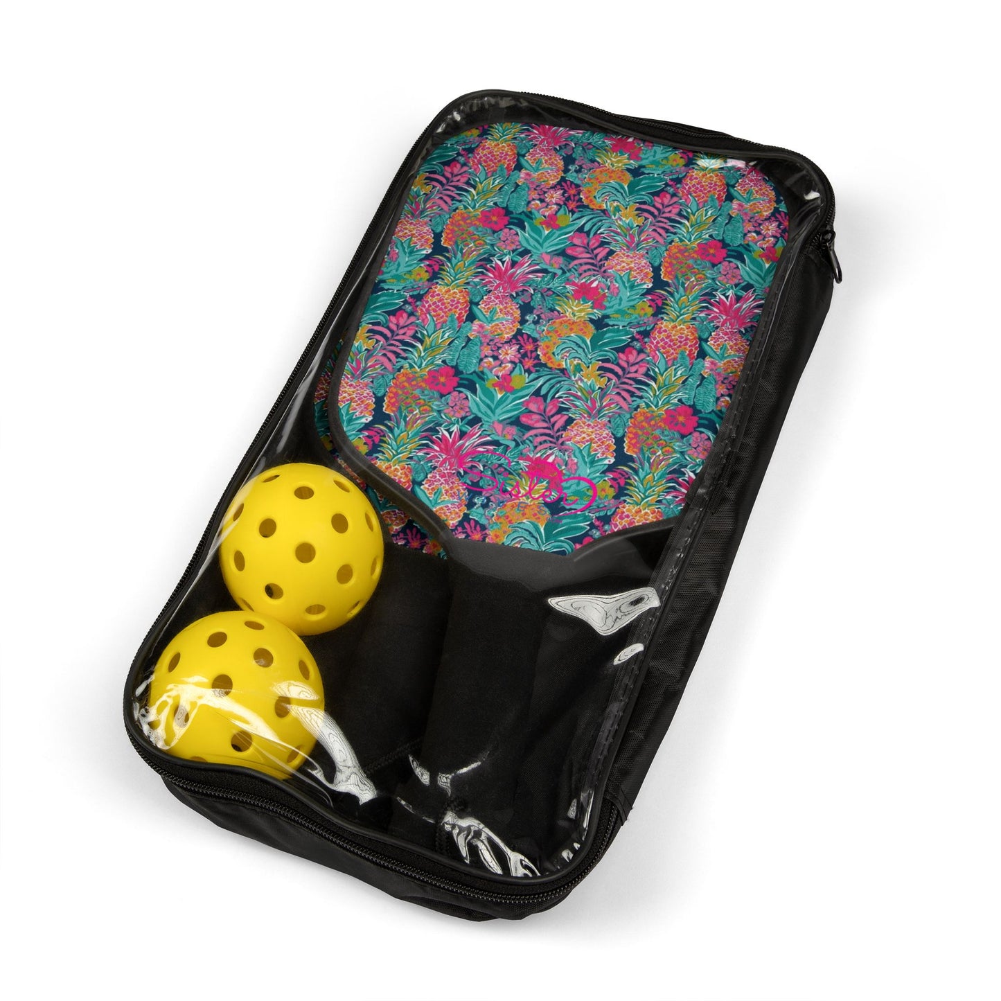 Preppy Pineapple Blue Colorful Pickleball Paddle Set By SisterWives | Fun Outdoor Sports Gear | Perfect Gift for Players | Summer Activities | Birthday, Sports Event, Family Fun