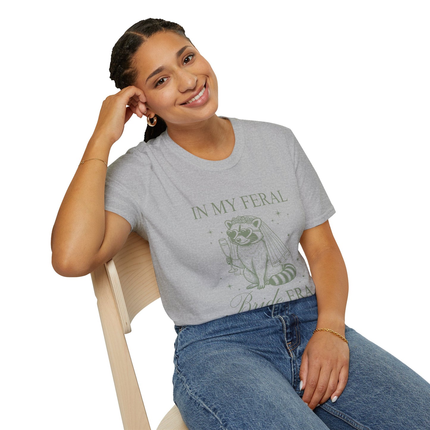 In My Feral Bride Era Shirt – Funny Bachelorette Party Tee, Chaotic Bride Humor Wedding Shirt, Poly-Friendly Unisex Gildan 64000