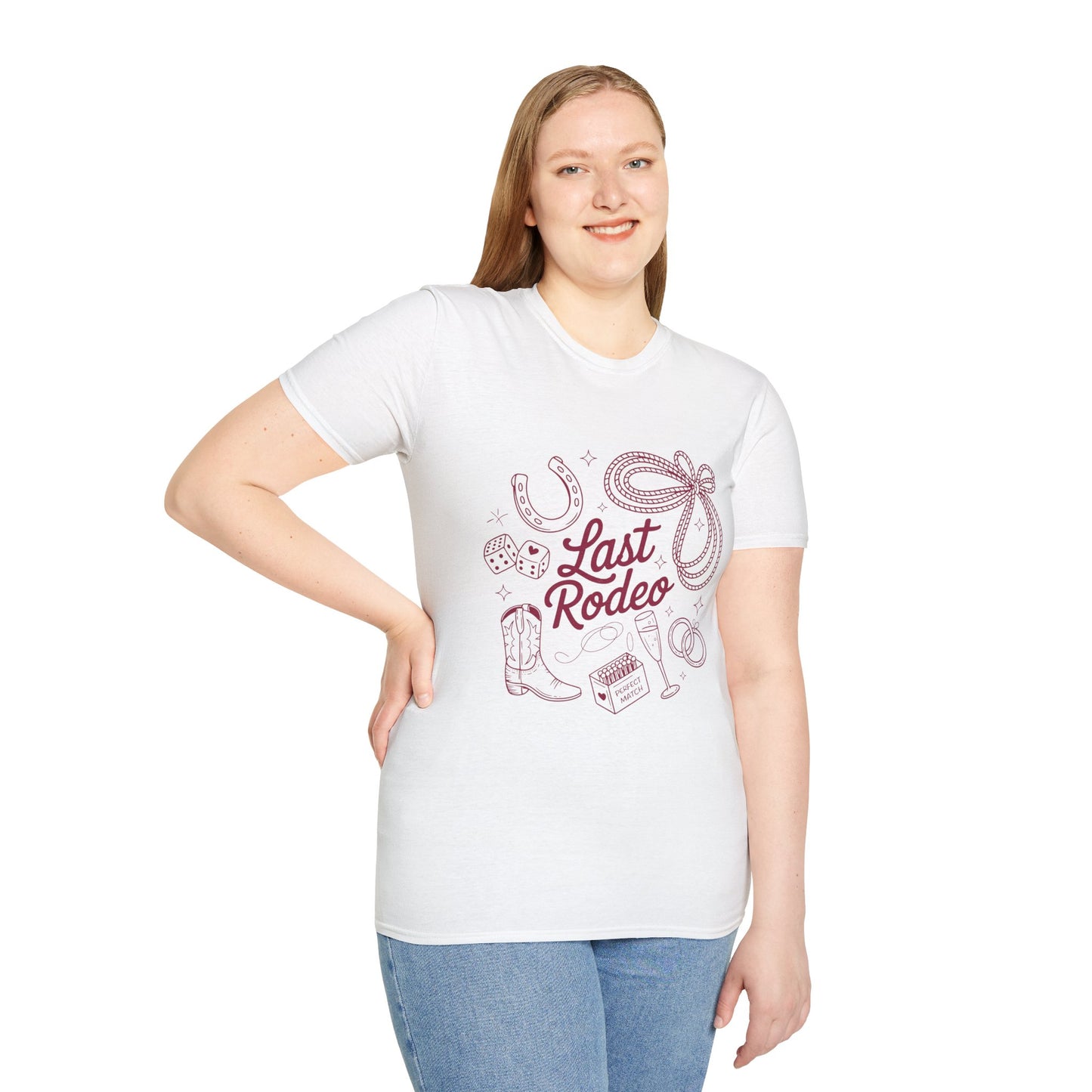 Last Rodeo Shirt – Cowgirl Bachelorette Party Tee, Western Bride Shirt, Poly-Friendly Wedding Weekend T-Shirt, Unisex Gildan 64000