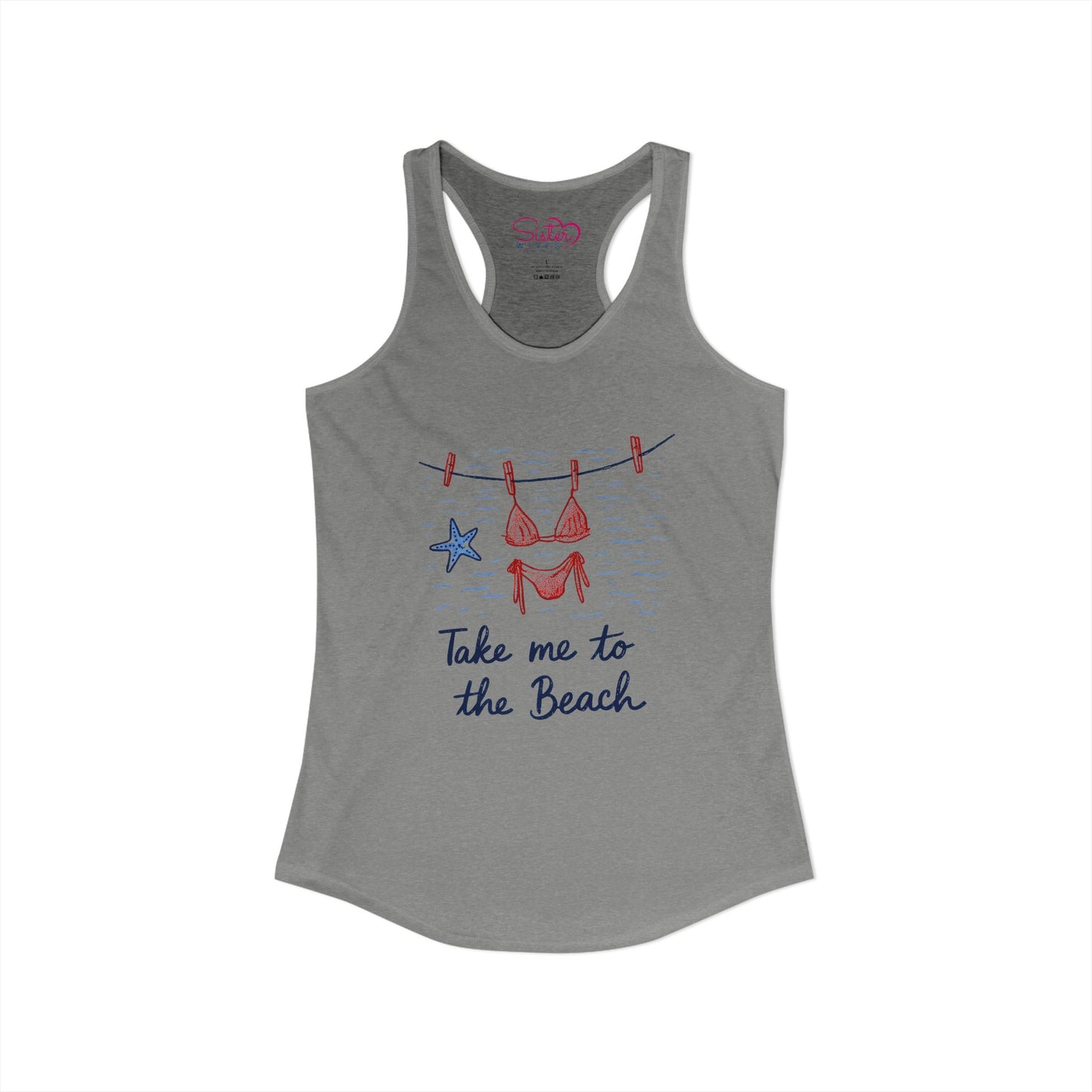 Take Me to the Beach Racerback Tank – Cute Summer Tank Top | Beach Lover Shirt | Vacation Graphic Tank
